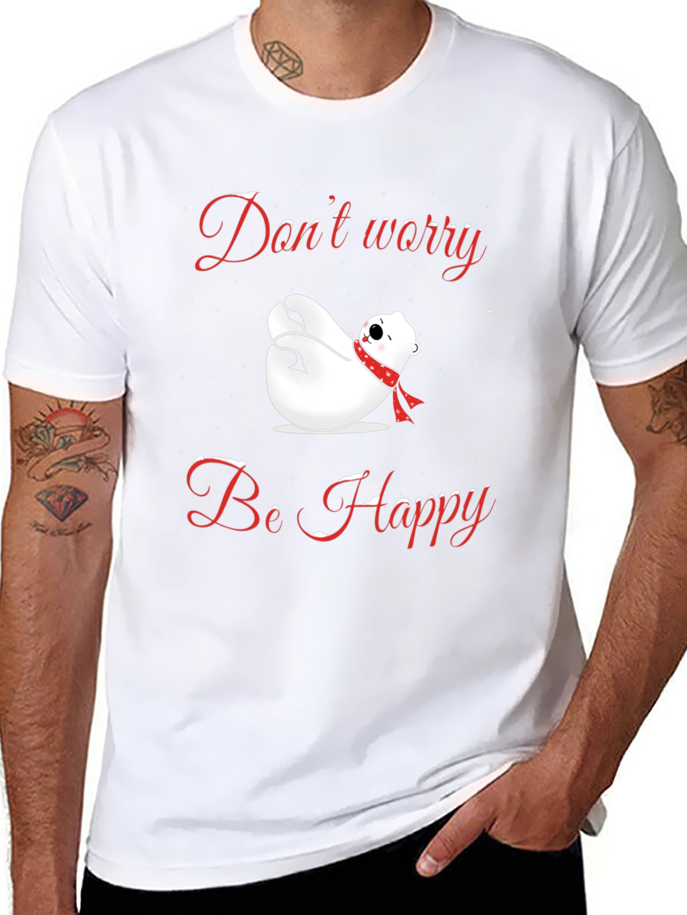 Dont Worry Be Happy Polar Bear T-Shirt