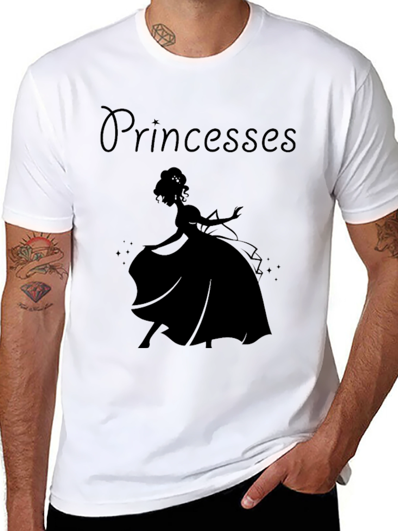 Princesses Silhouette Black T-Shirt