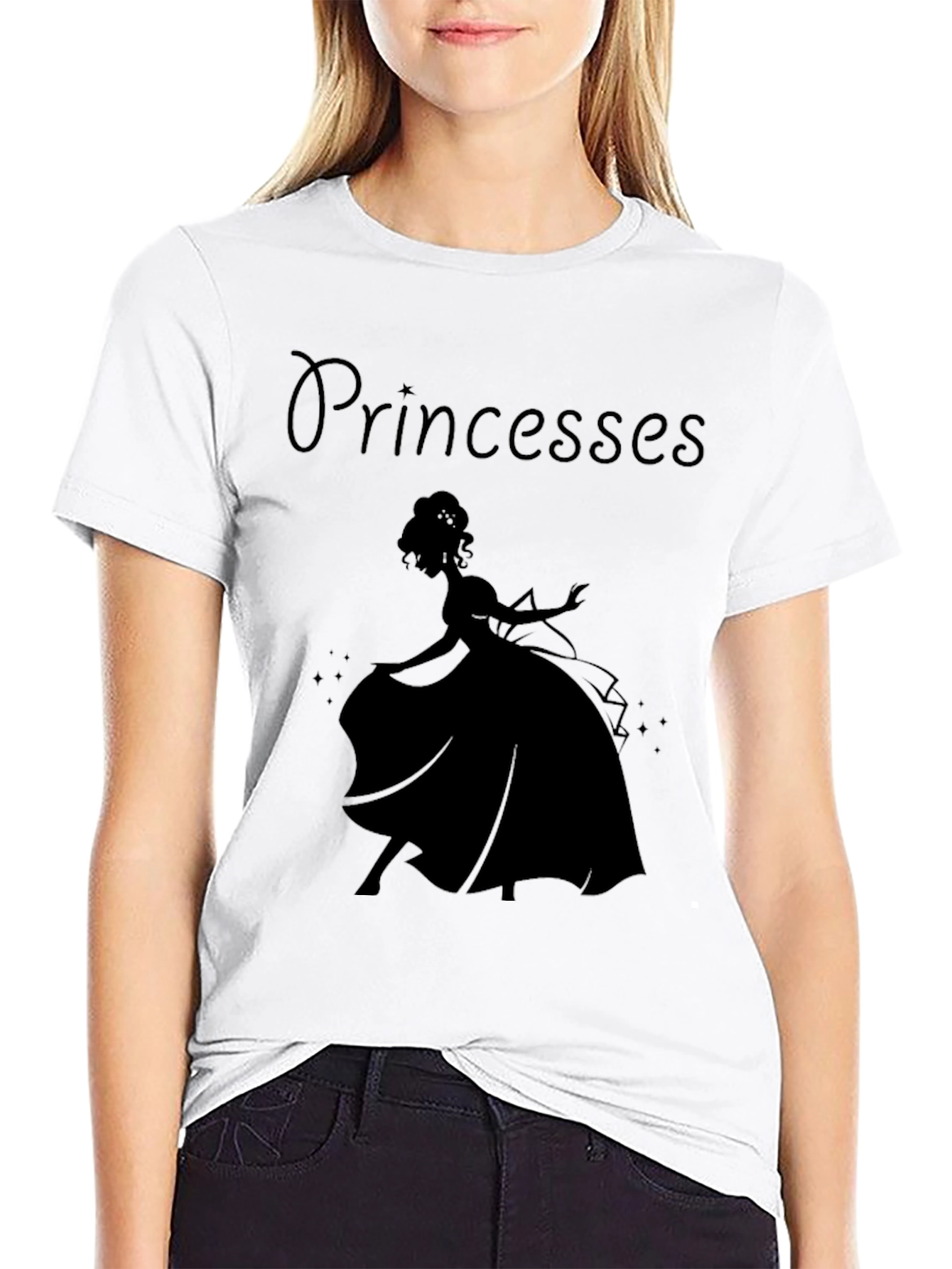 Princesses Silhouette Black T-Shirt