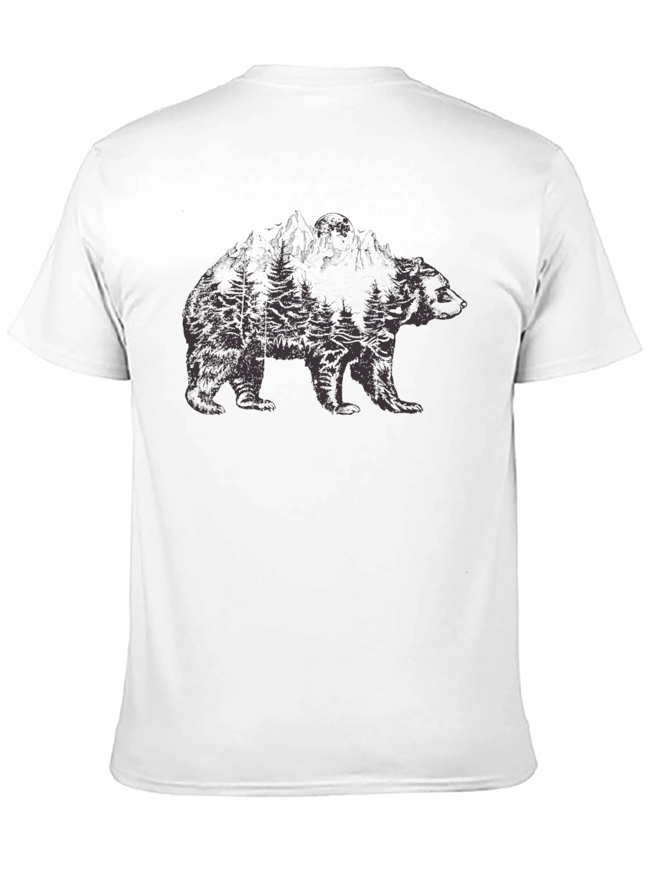 Nature Bear Graphic Black T-Shirt