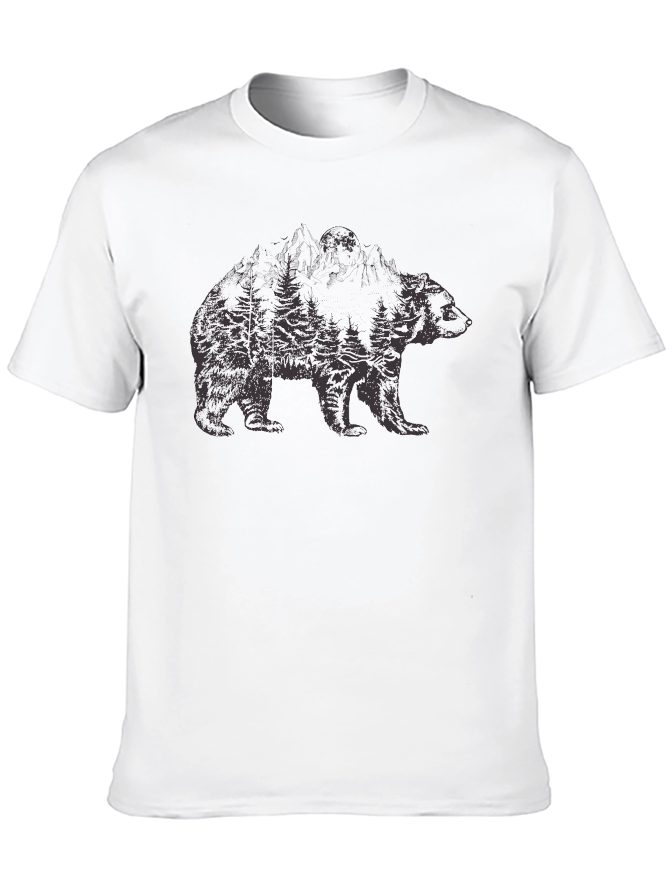 Nature Bear Graphic Black T-Shirt