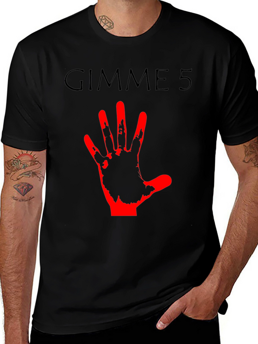 Gimme 5 Graphic Tee - Black Crew Neck T-Shirt