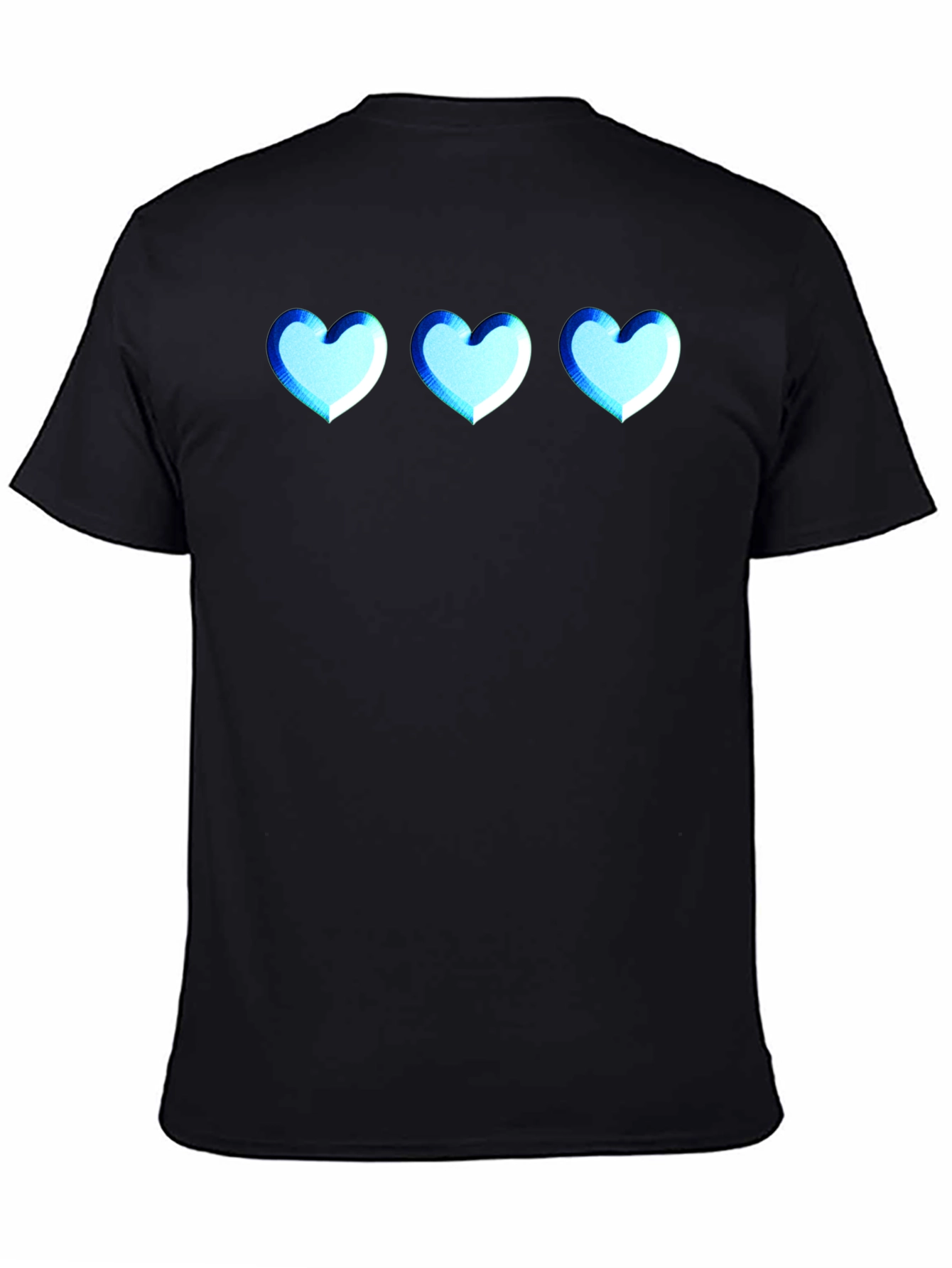 Black T-Shirt with Heart Design