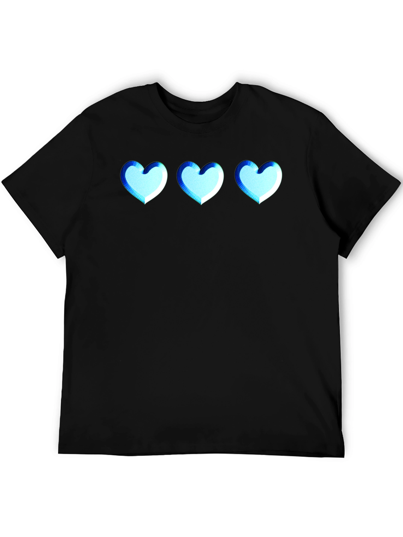 Black T-Shirt with Heart Design