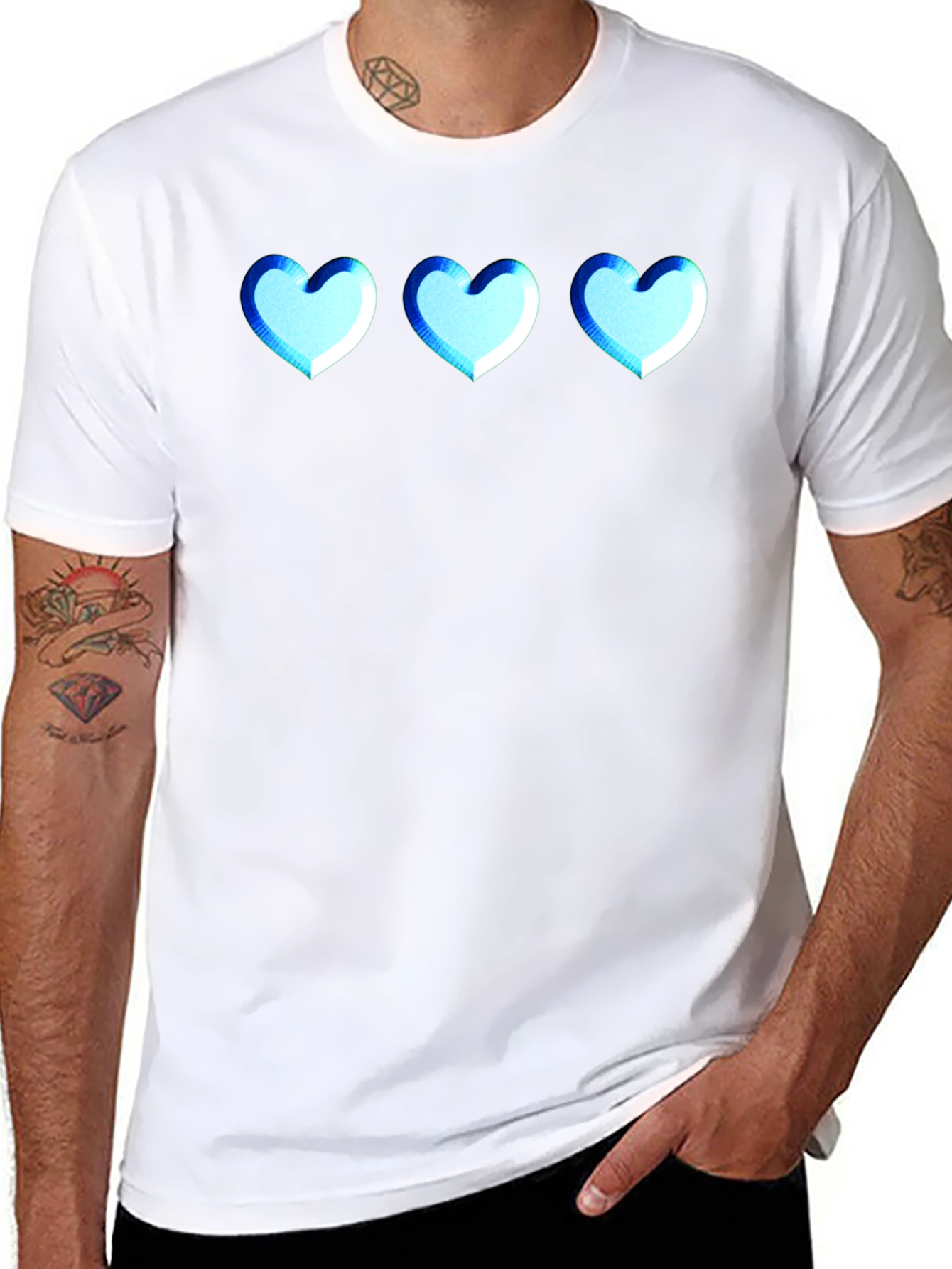 Black T-Shirt with Heart Design