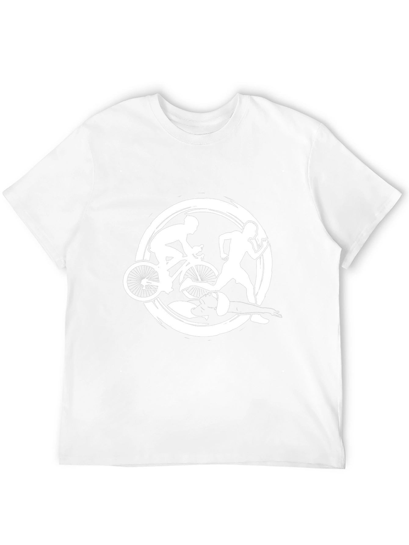 Triathlon Black T-Shirt: Swim Bike Run Design
