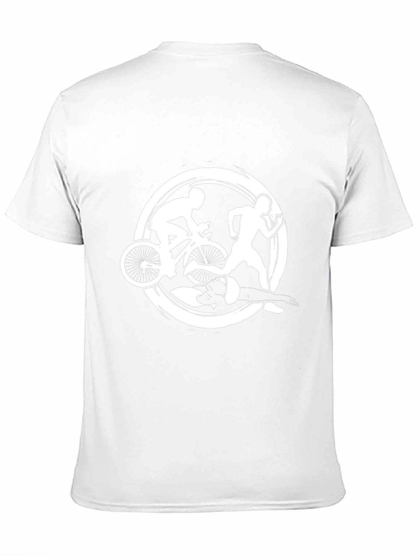 Triathlon Black T-Shirt: Swim Bike Run Design