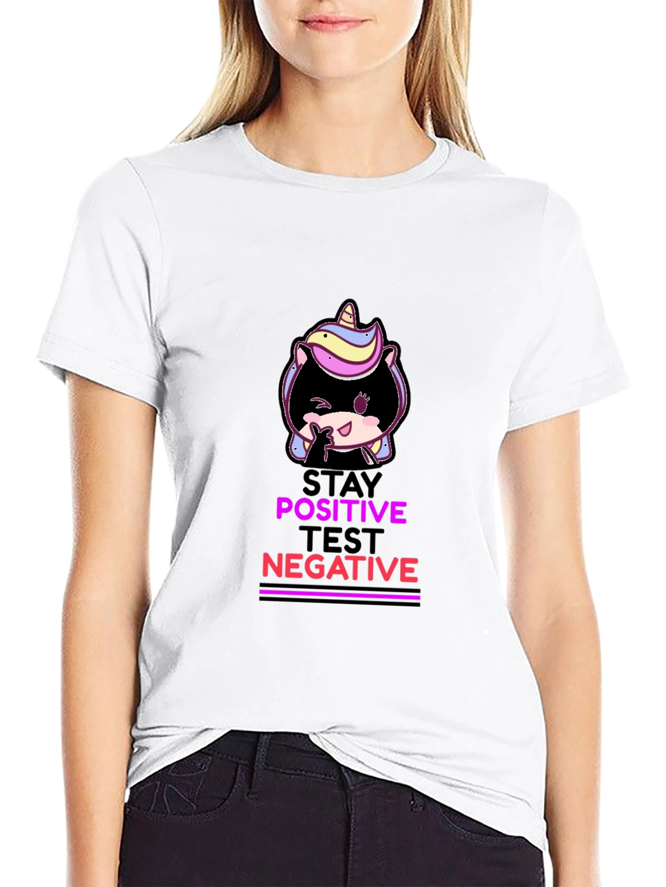 Stay Positive Test Negative Graphic T-Shirt
