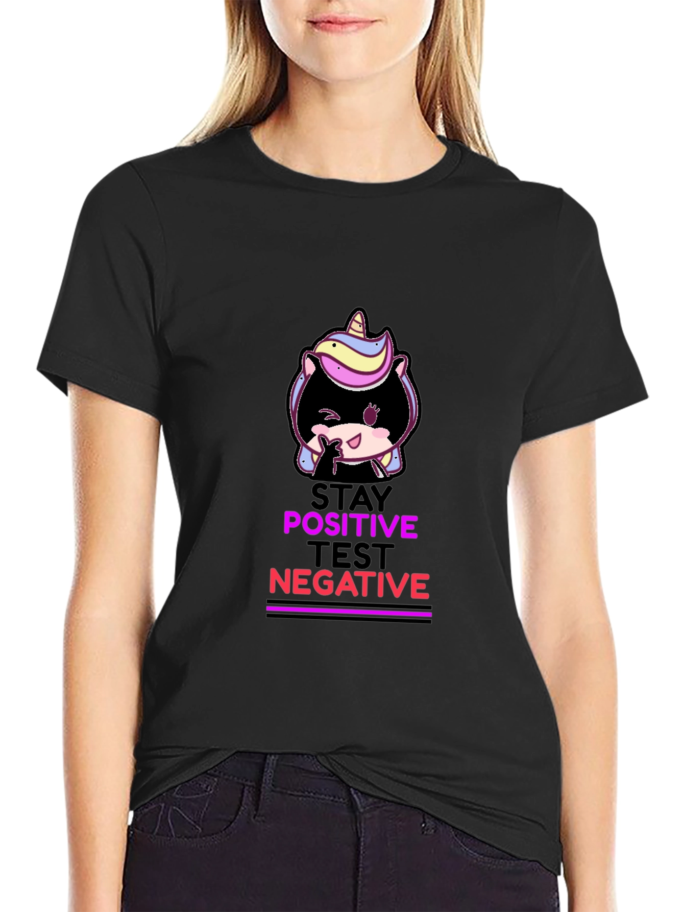 Stay Positive Test Negative Graphic T-Shirt