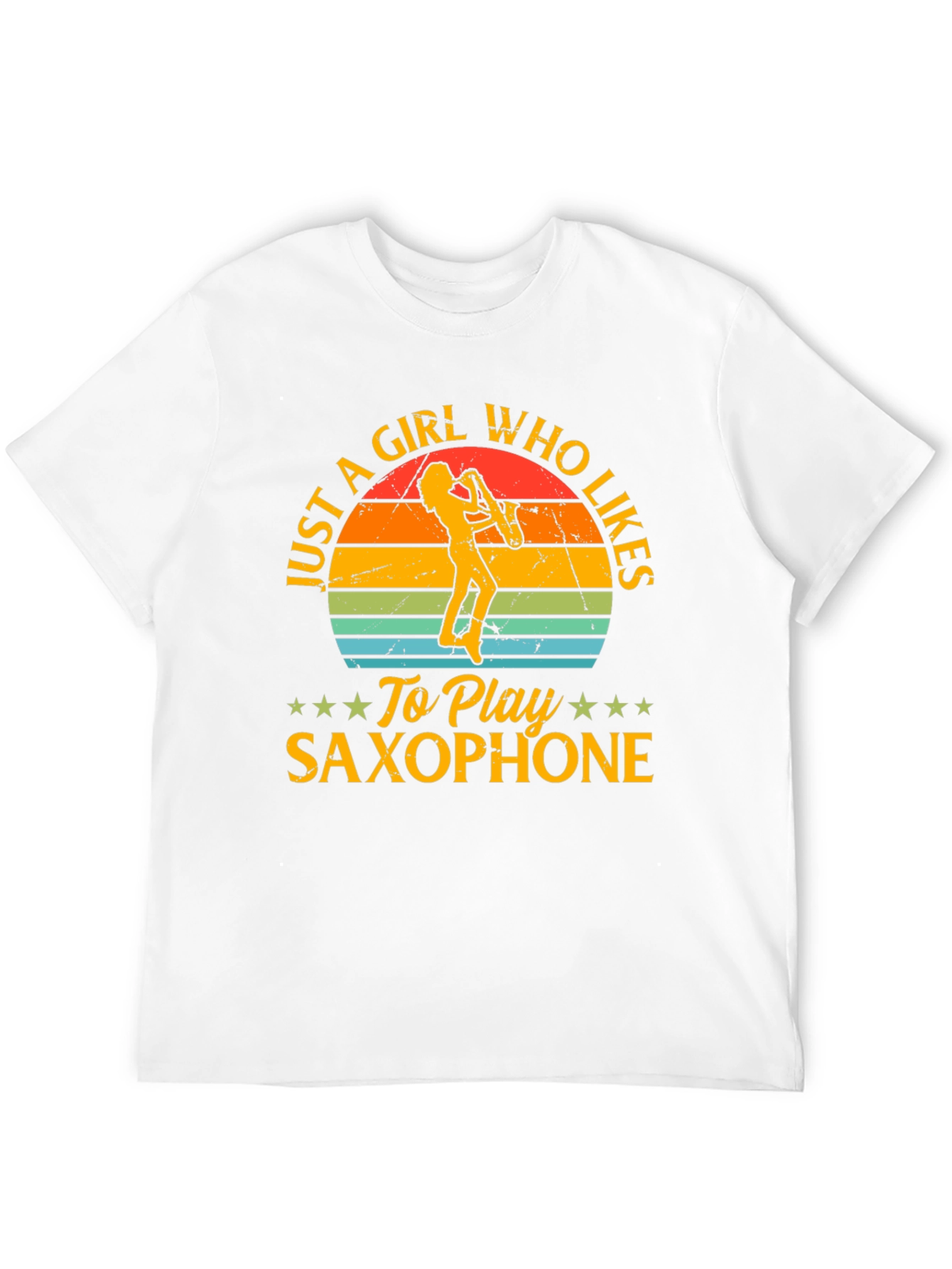 Saxophone Girl T-Shirt - Music Lover Tee