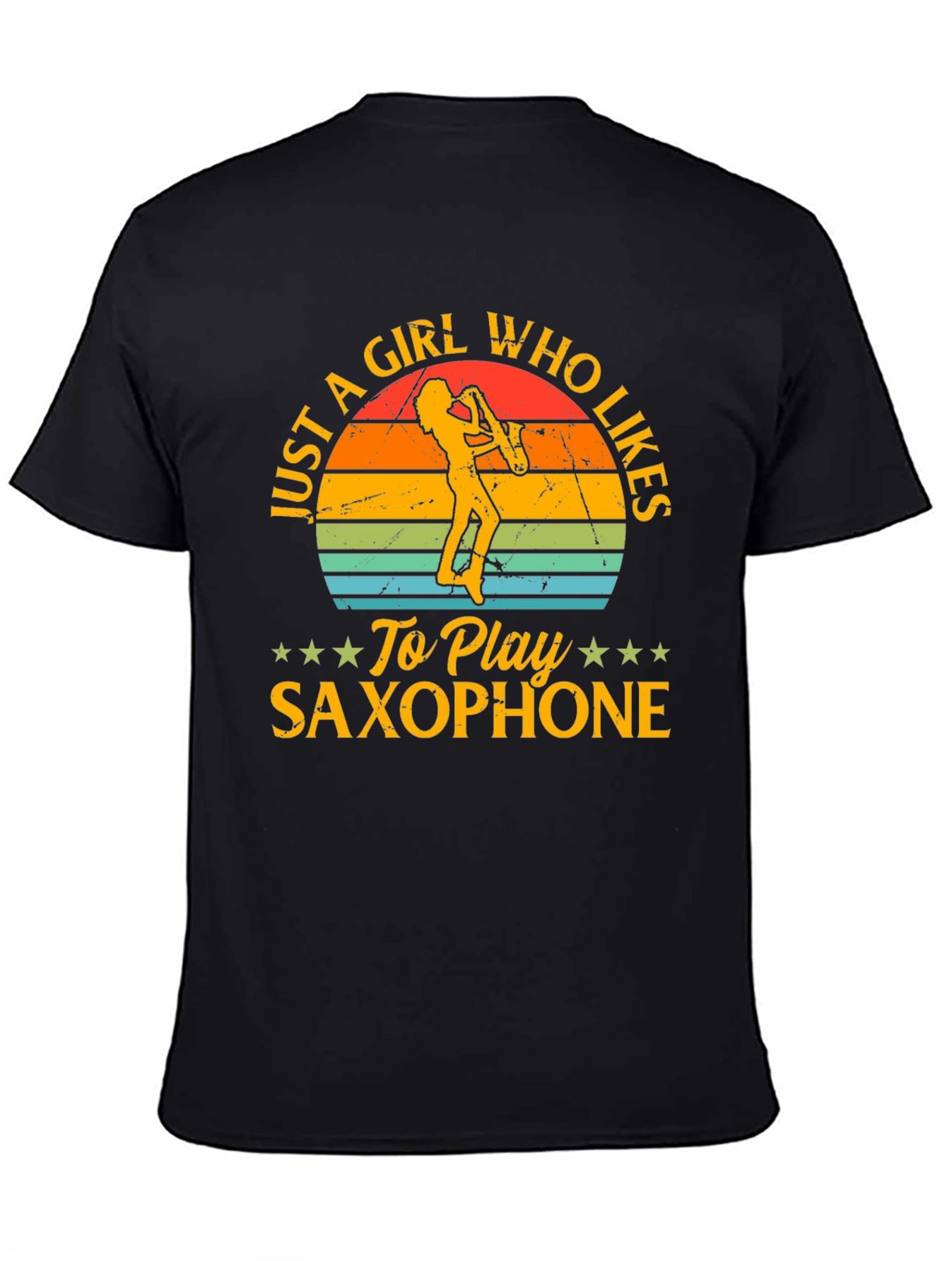 Saxophone Girl T-Shirt - Music Lover Tee
