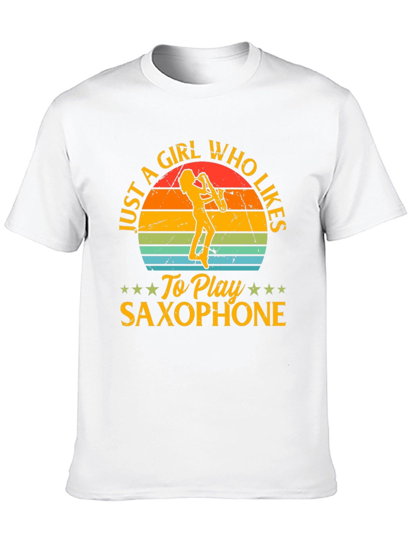 Saxophone Girl T-Shirt - Music Lover Tee