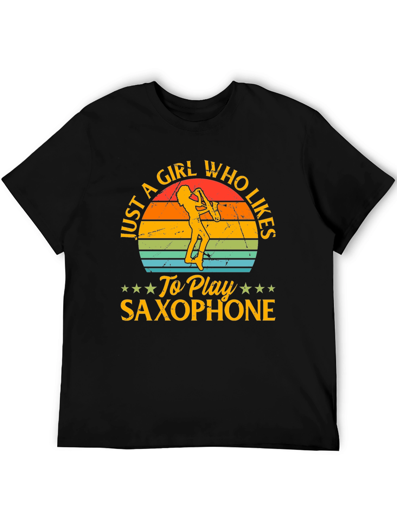 Saxophone Girl T-Shirt - Music Lover Tee