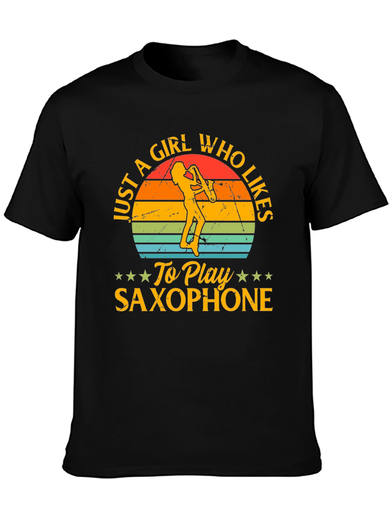 Saxophone Girl T-Shirt - Music Lover Tee