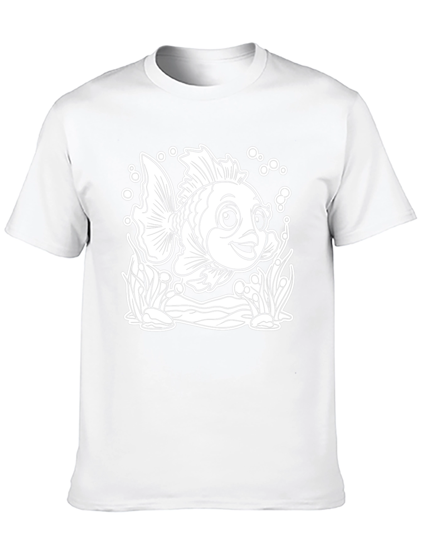 Cartoon Fish Graphic T-Shirt - Black