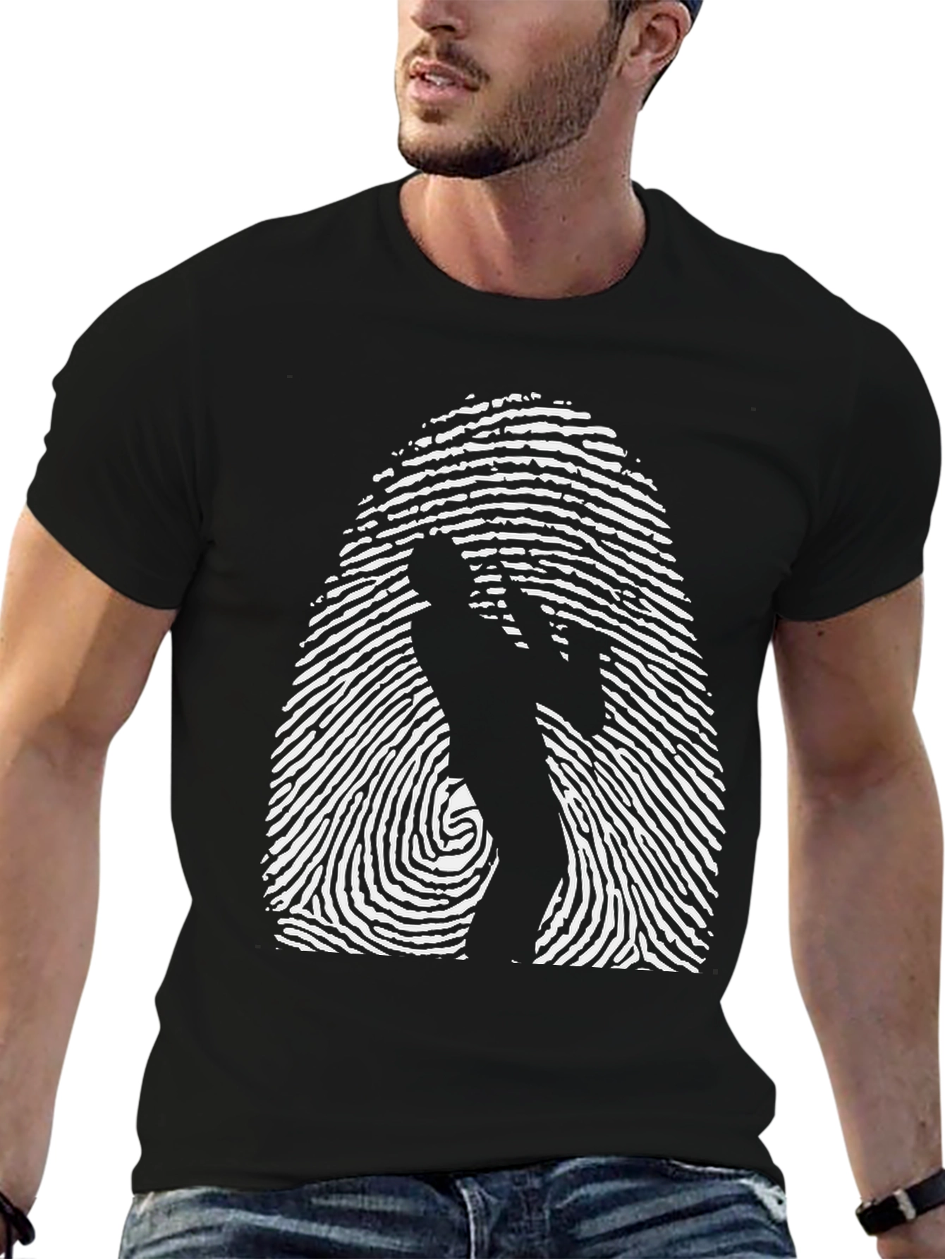 Fingerprint Saxophone T-Shirt - Unique Music Tee