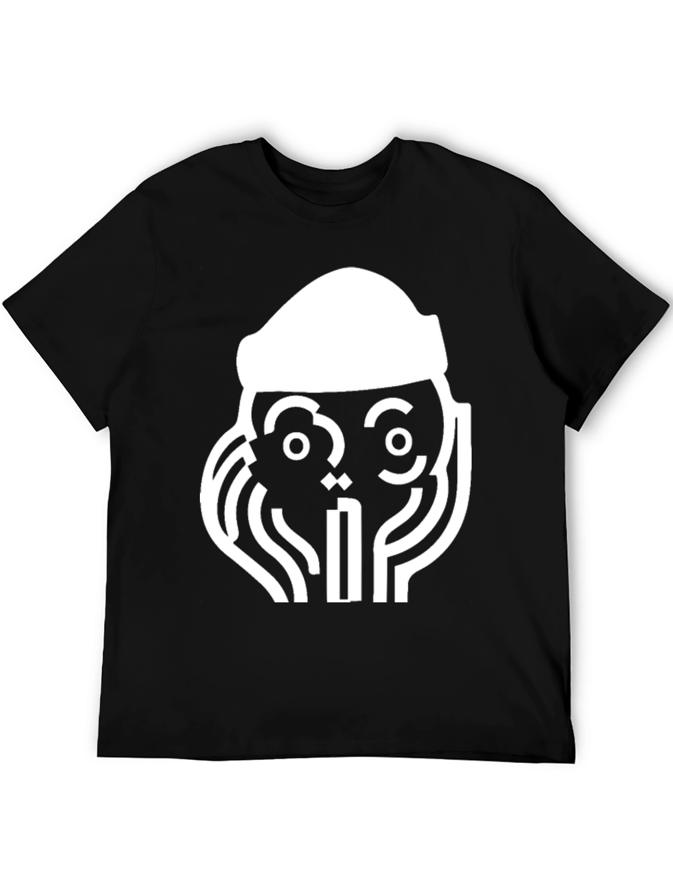Abstract Graphic Print Tee - Black