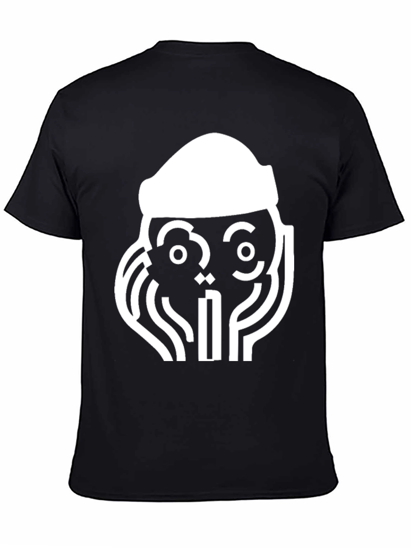 Abstract Graphic Print Tee - Black