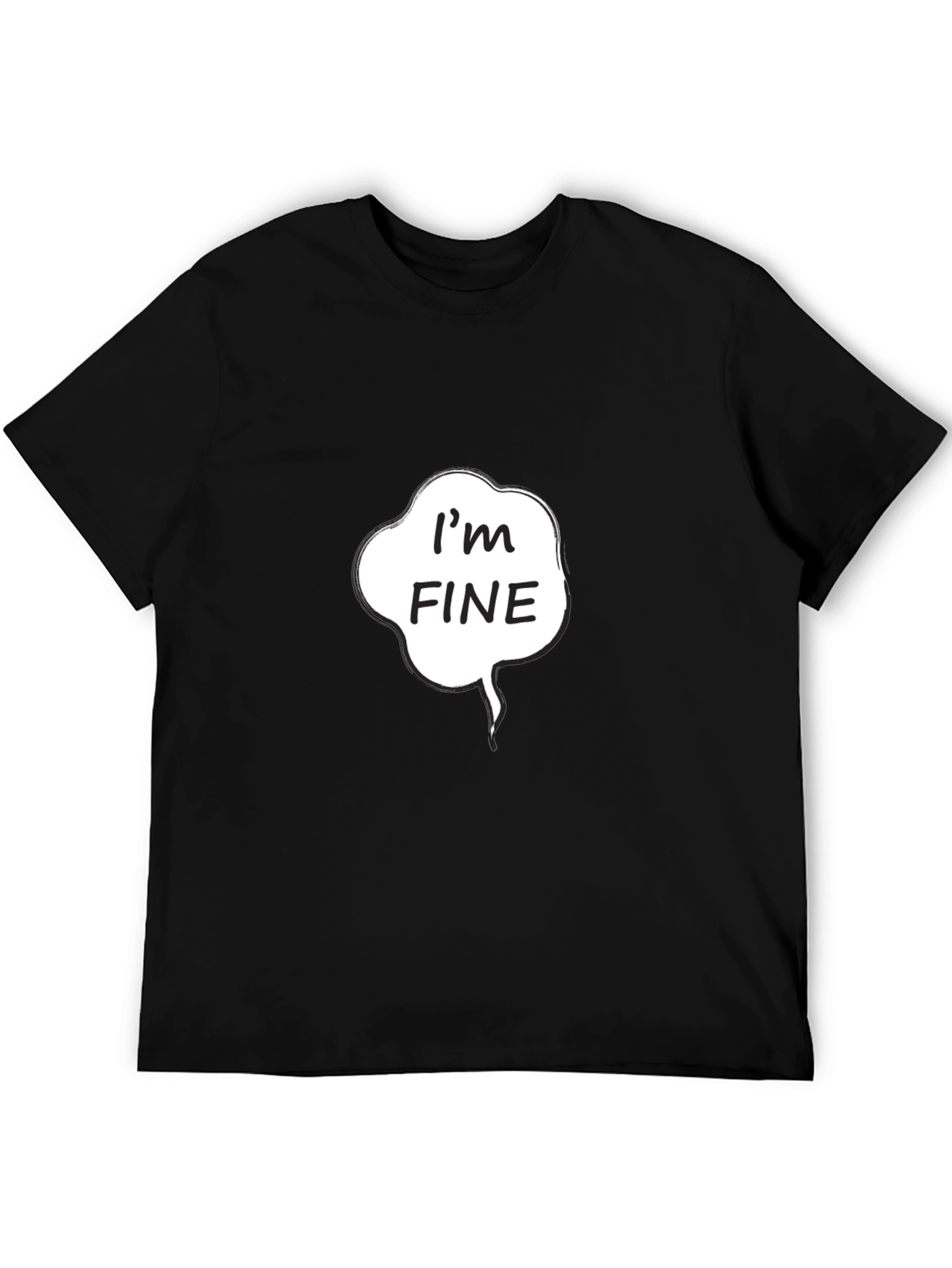 Im Fine Graphic Tee - Black Cotton Casual Shirt