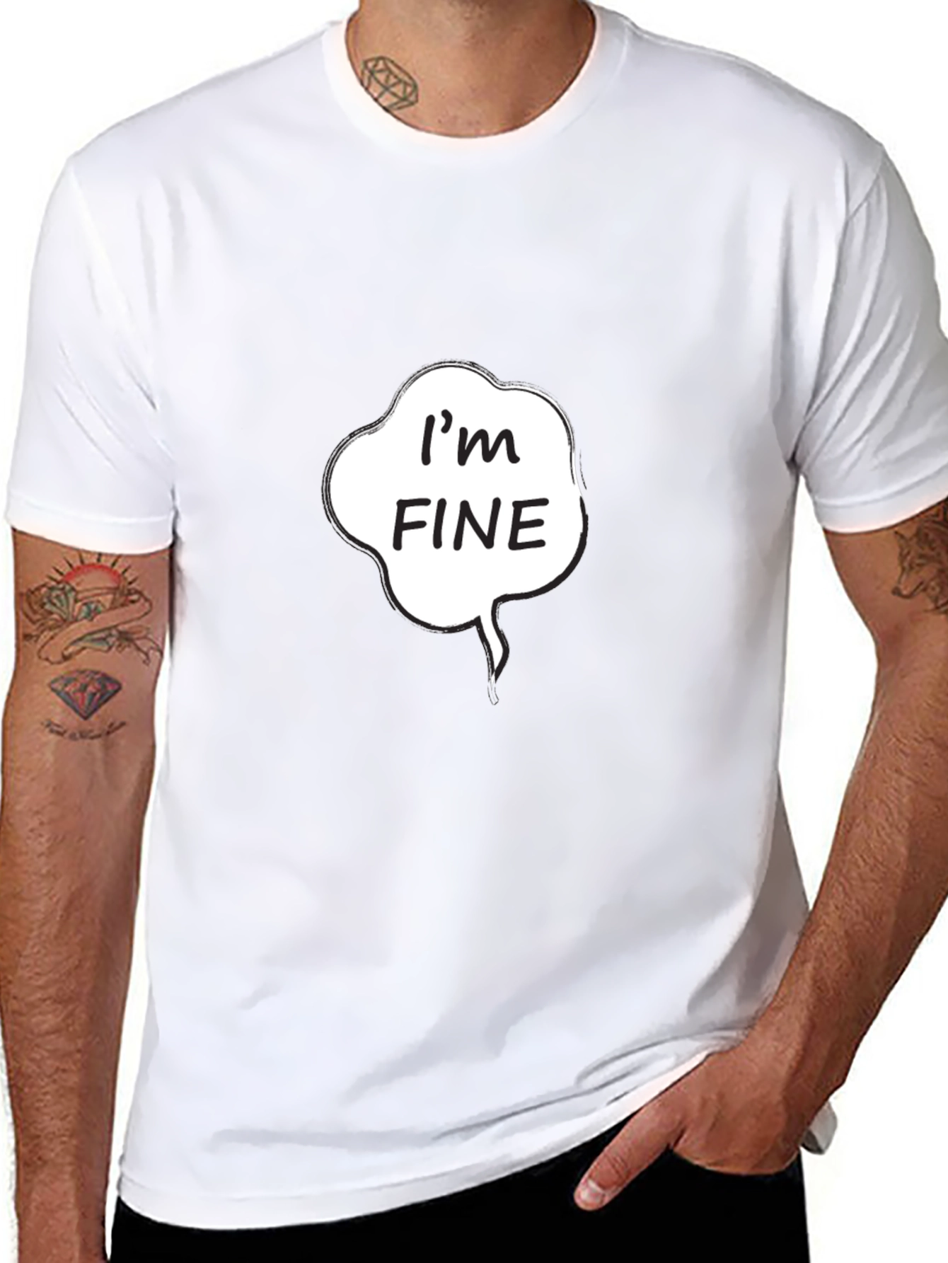 Im Fine Graphic Tee - Black Cotton Casual Shirt