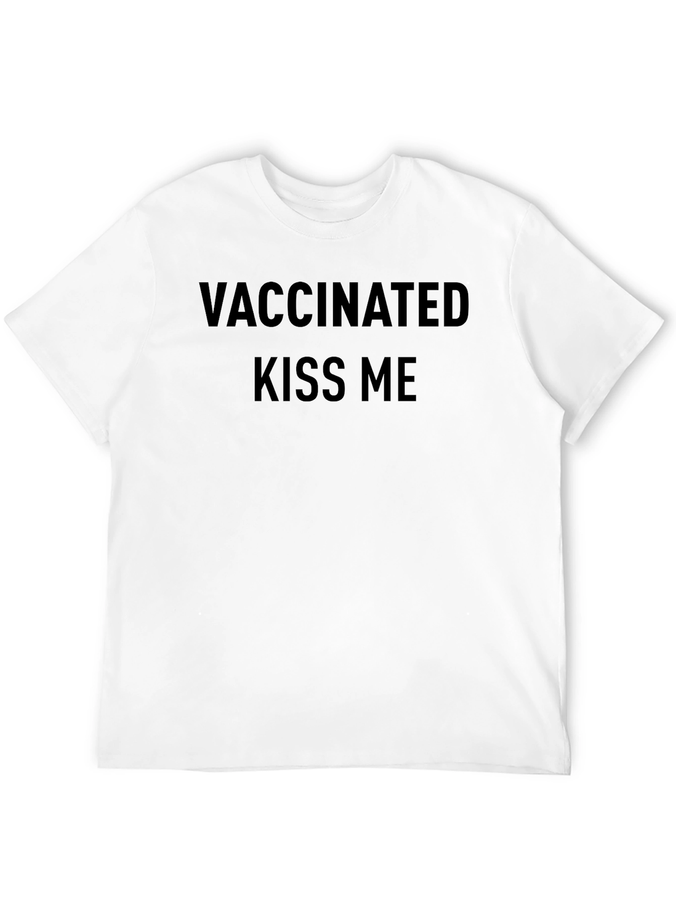Vaccinated Kiss Me Tee - Black Casual T-Shirt