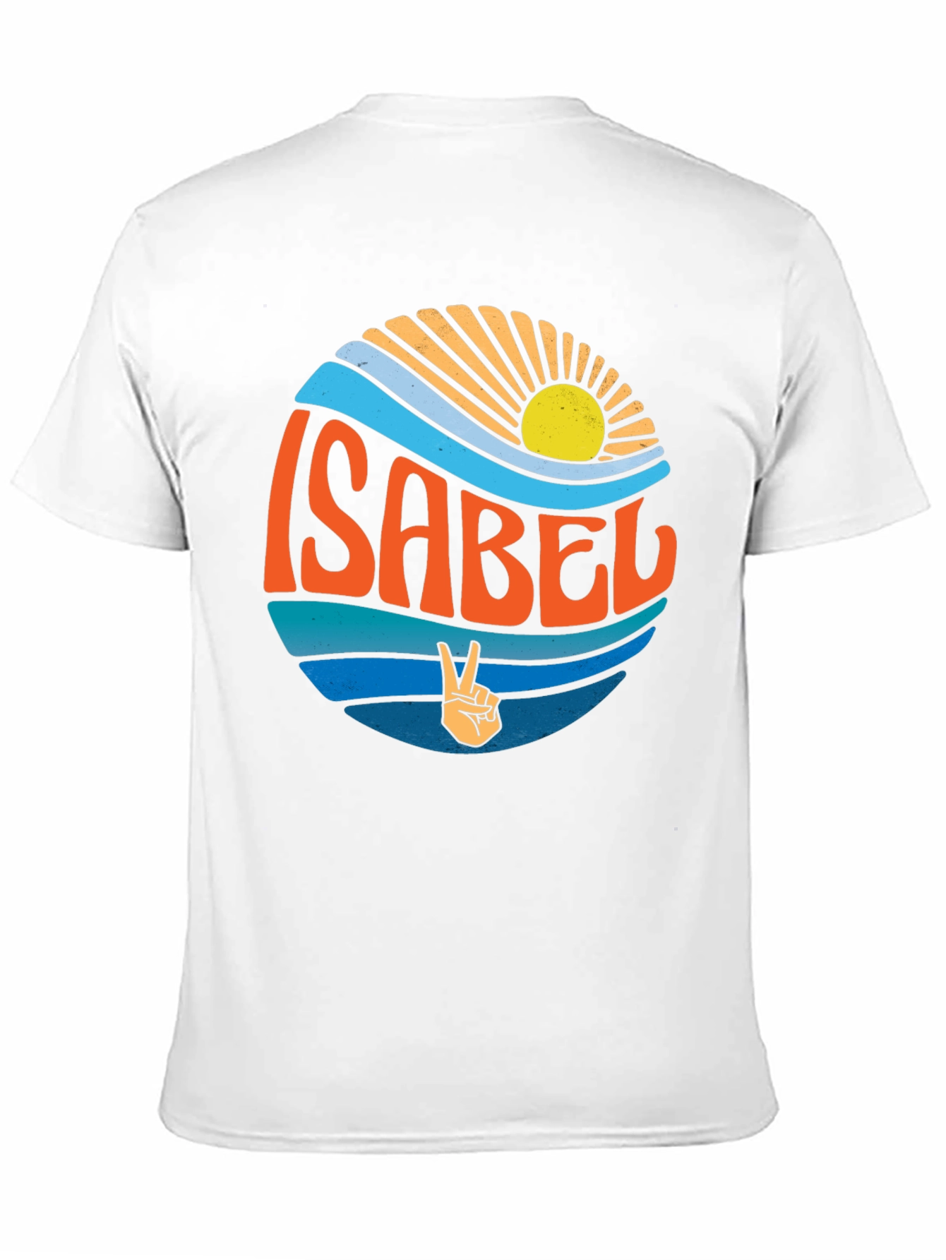 Isabel Peace Sign Wave Graphic Black T-Shirt