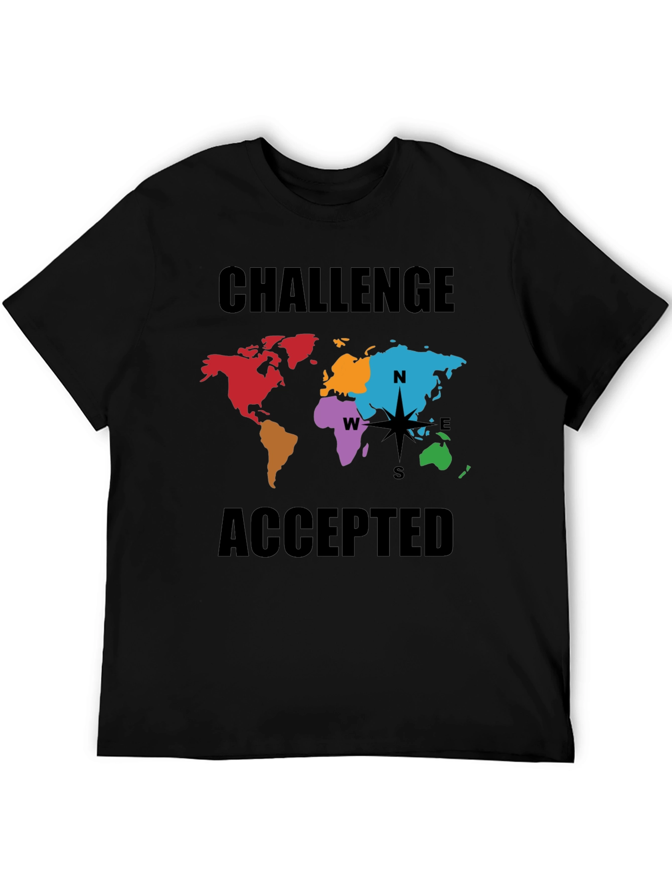 Challenge Accepted World Map Graphic Tee