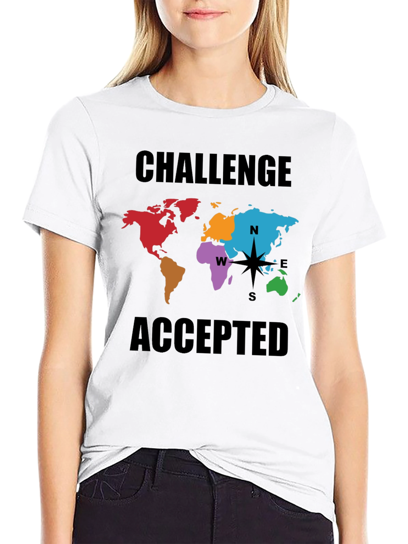 Challenge Accepted World Map Graphic Tee