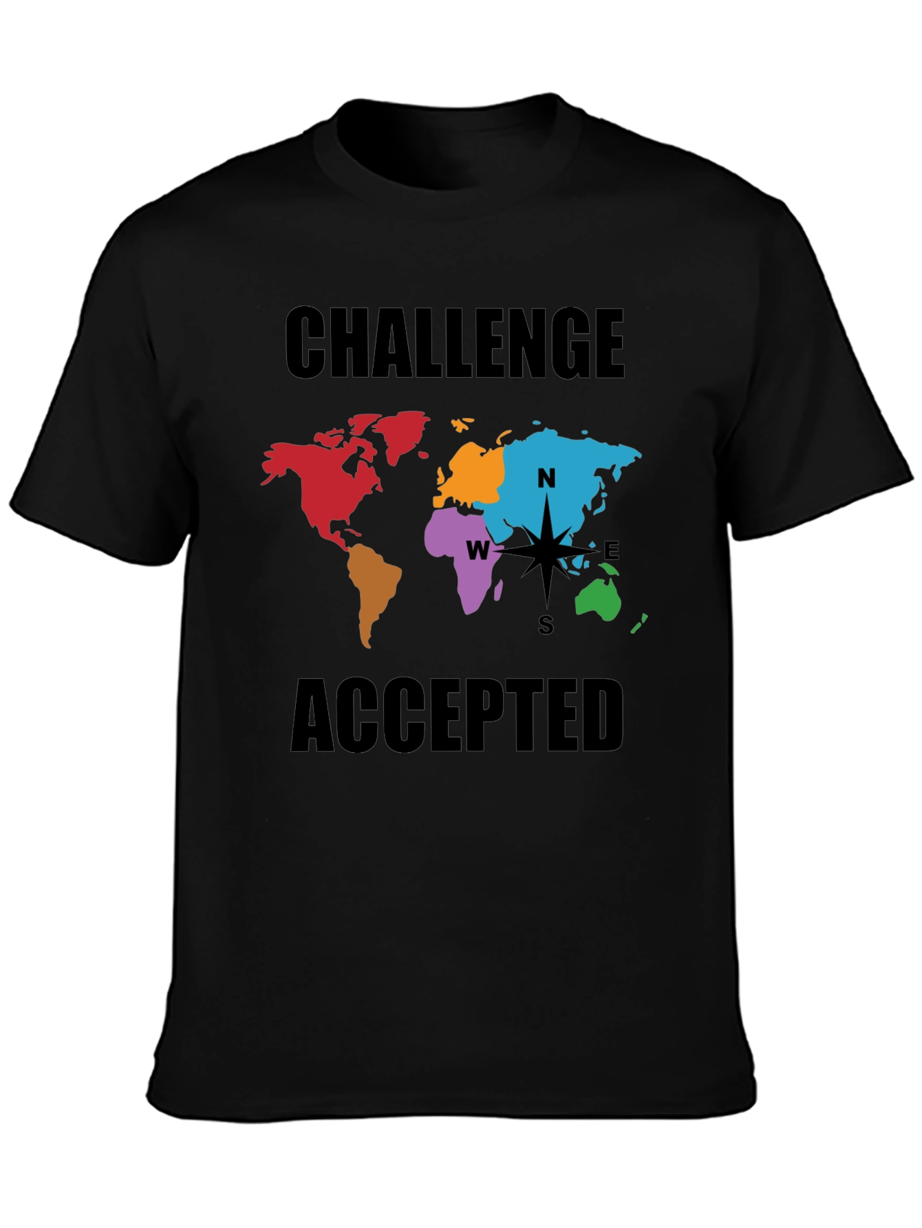 Challenge Accepted World Map Graphic Tee