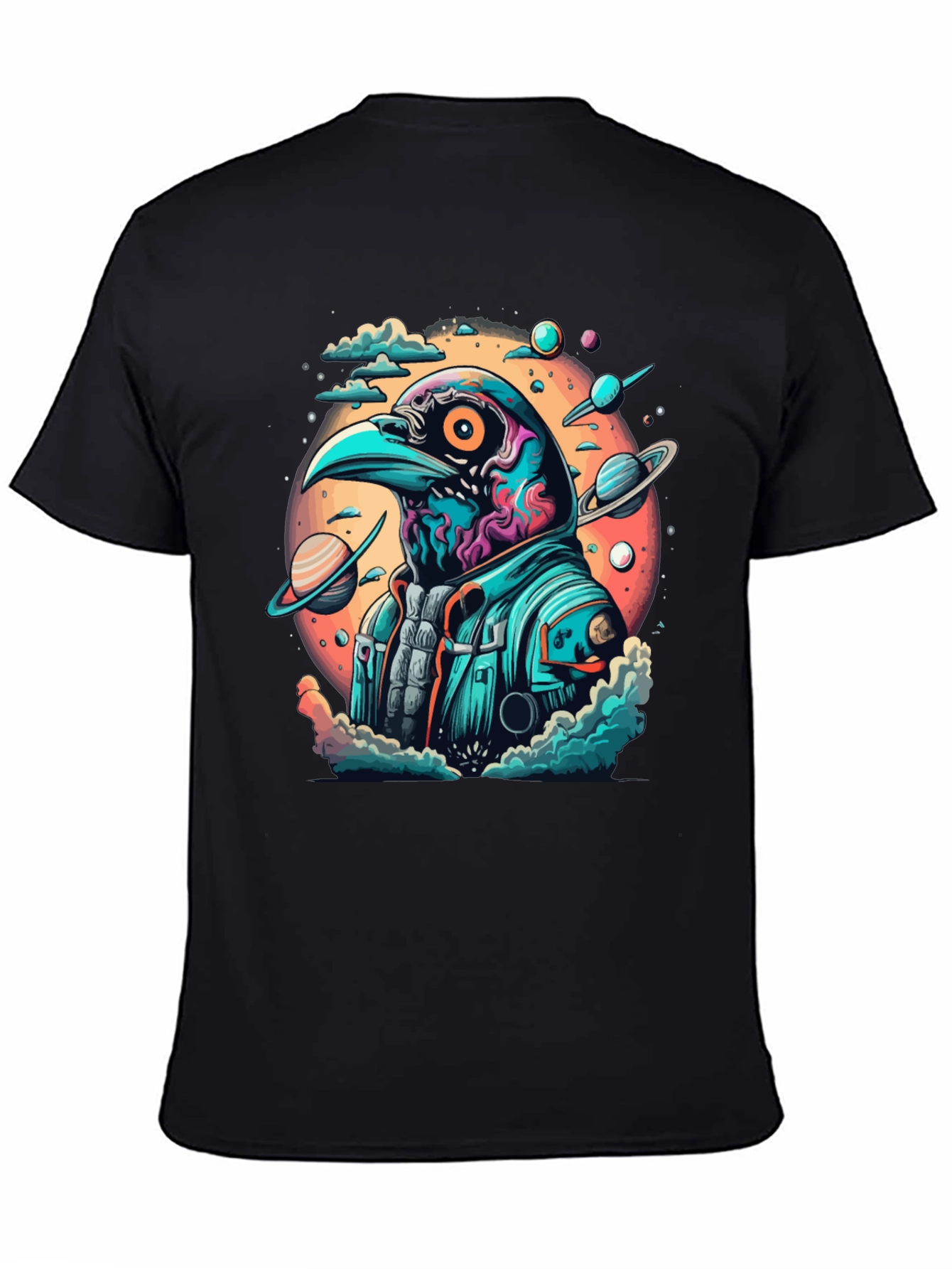 Cosmic Crow T-Shirt - Galaxy Bird Astronaut Tee