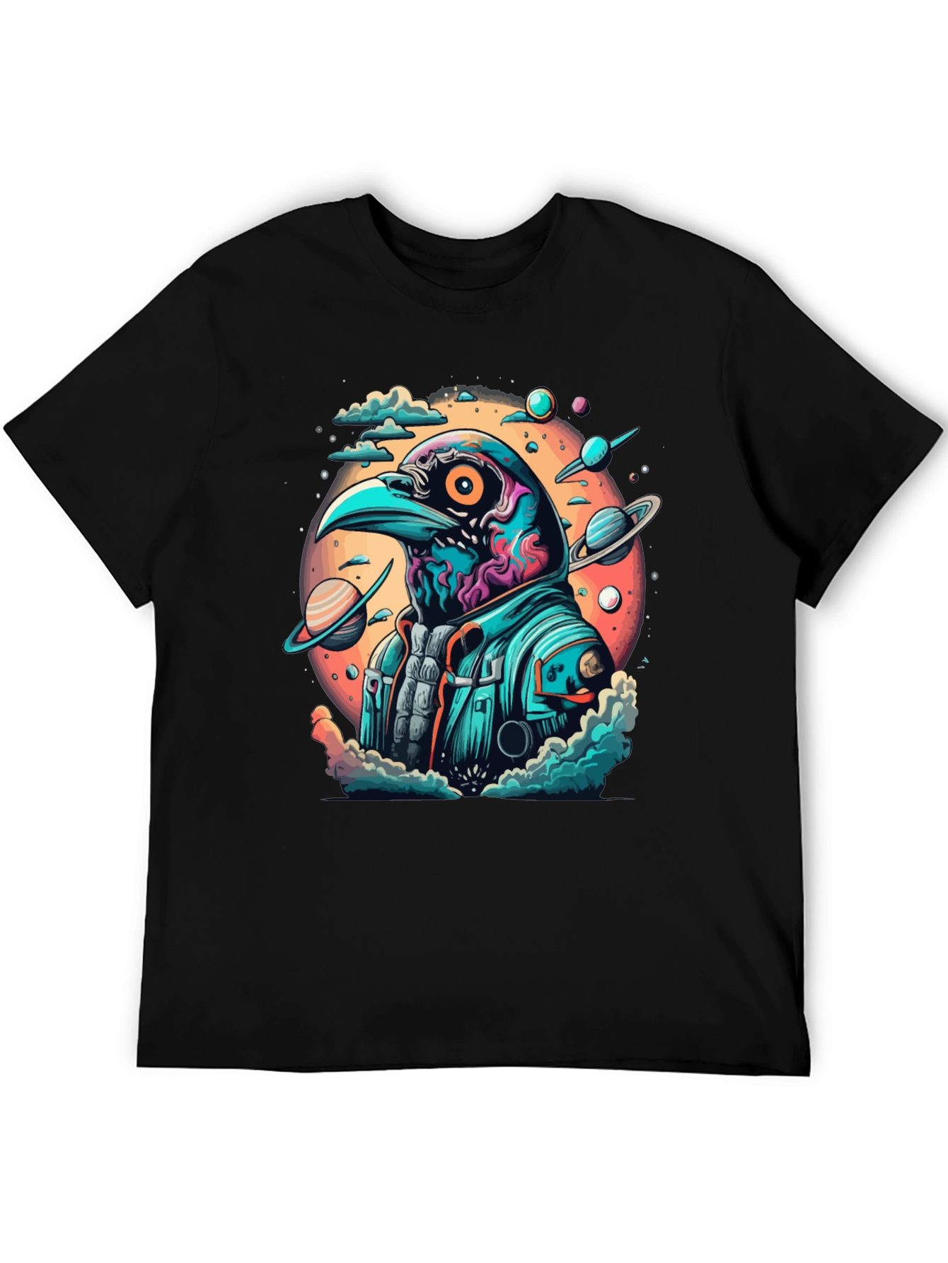 Cosmic Crow T-Shirt - Galaxy Bird Astronaut Tee