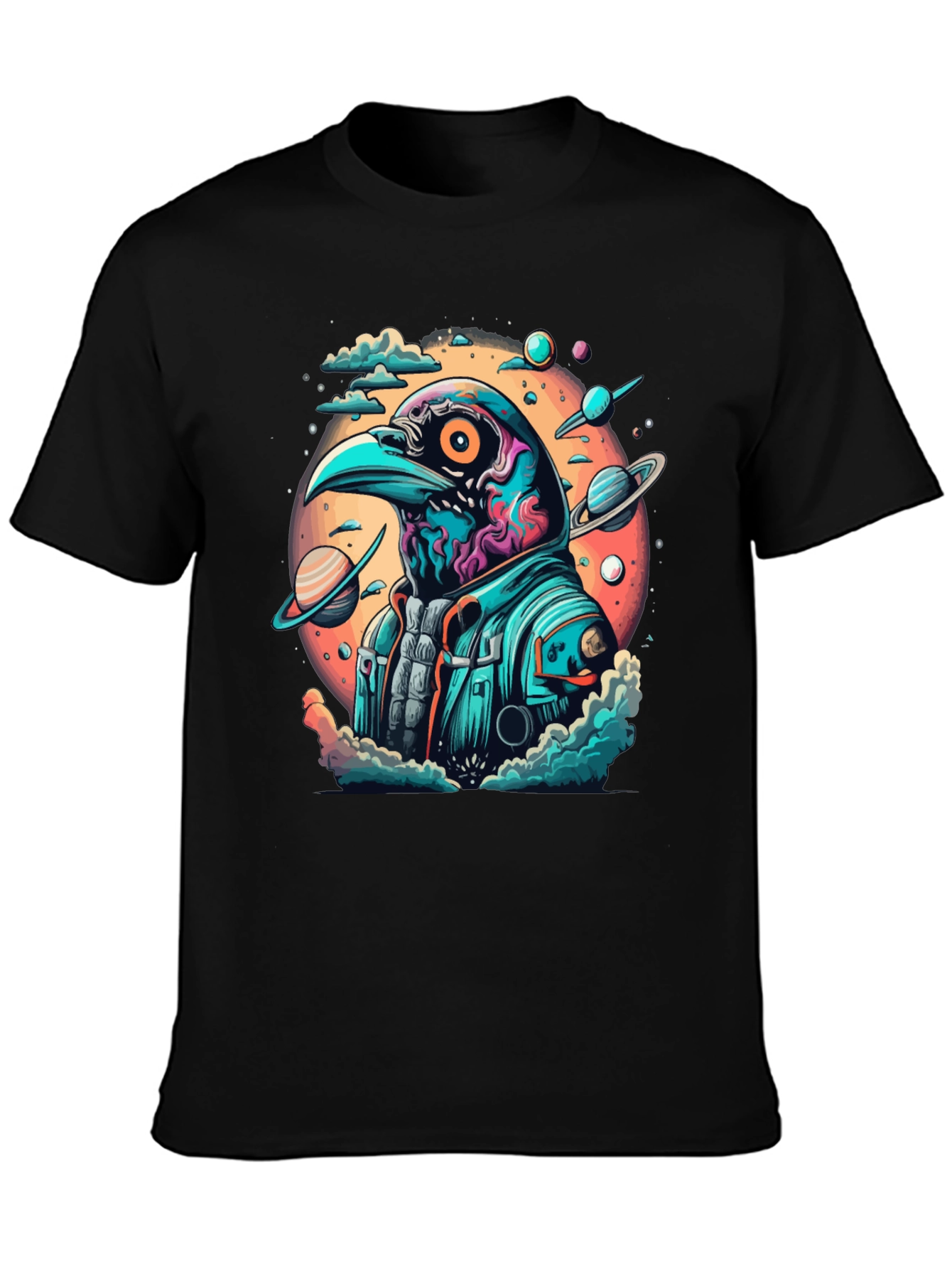 Cosmic Crow T-Shirt - Galaxy Bird Astronaut Tee