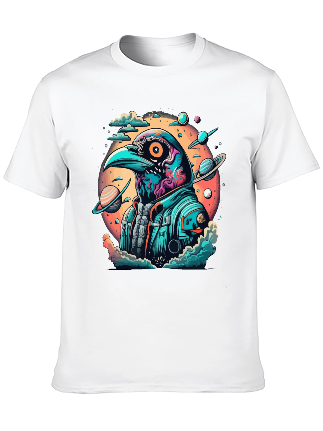 Cosmic Crow T-Shirt - Galaxy Bird Astronaut Tee