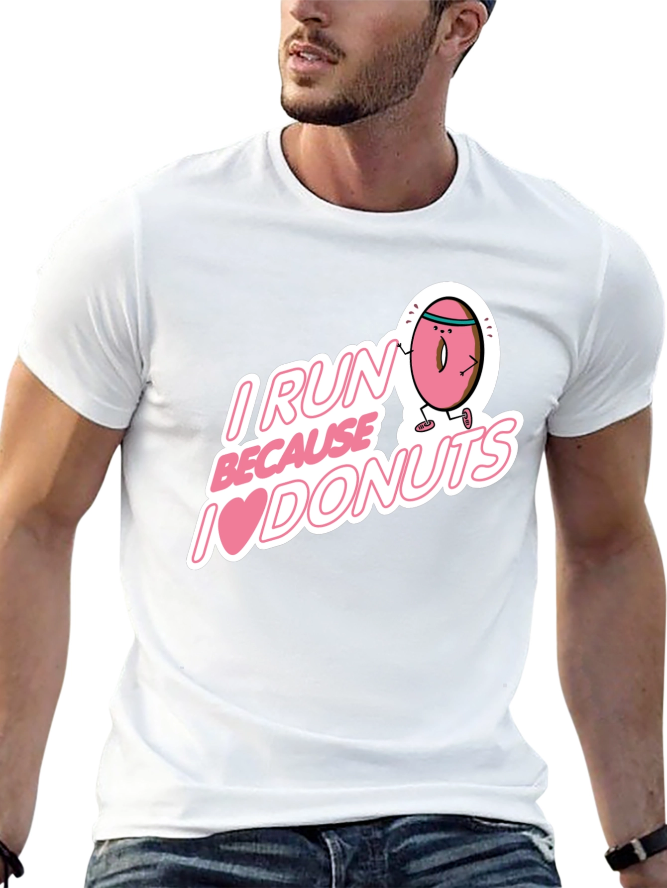 I Run Because I Love Donuts Graphic T-Shirt