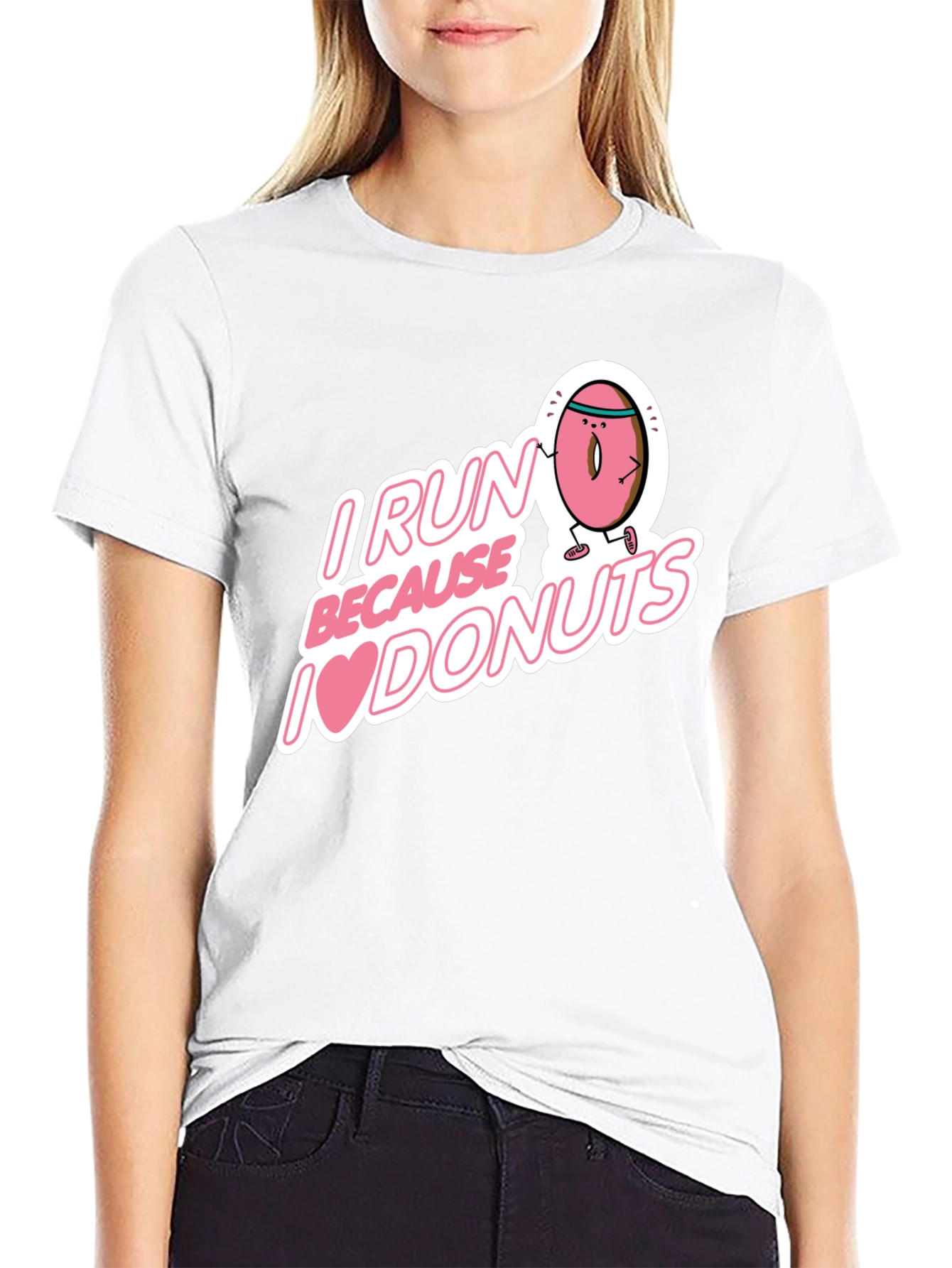 I Run Because I Love Donuts Graphic T-Shirt