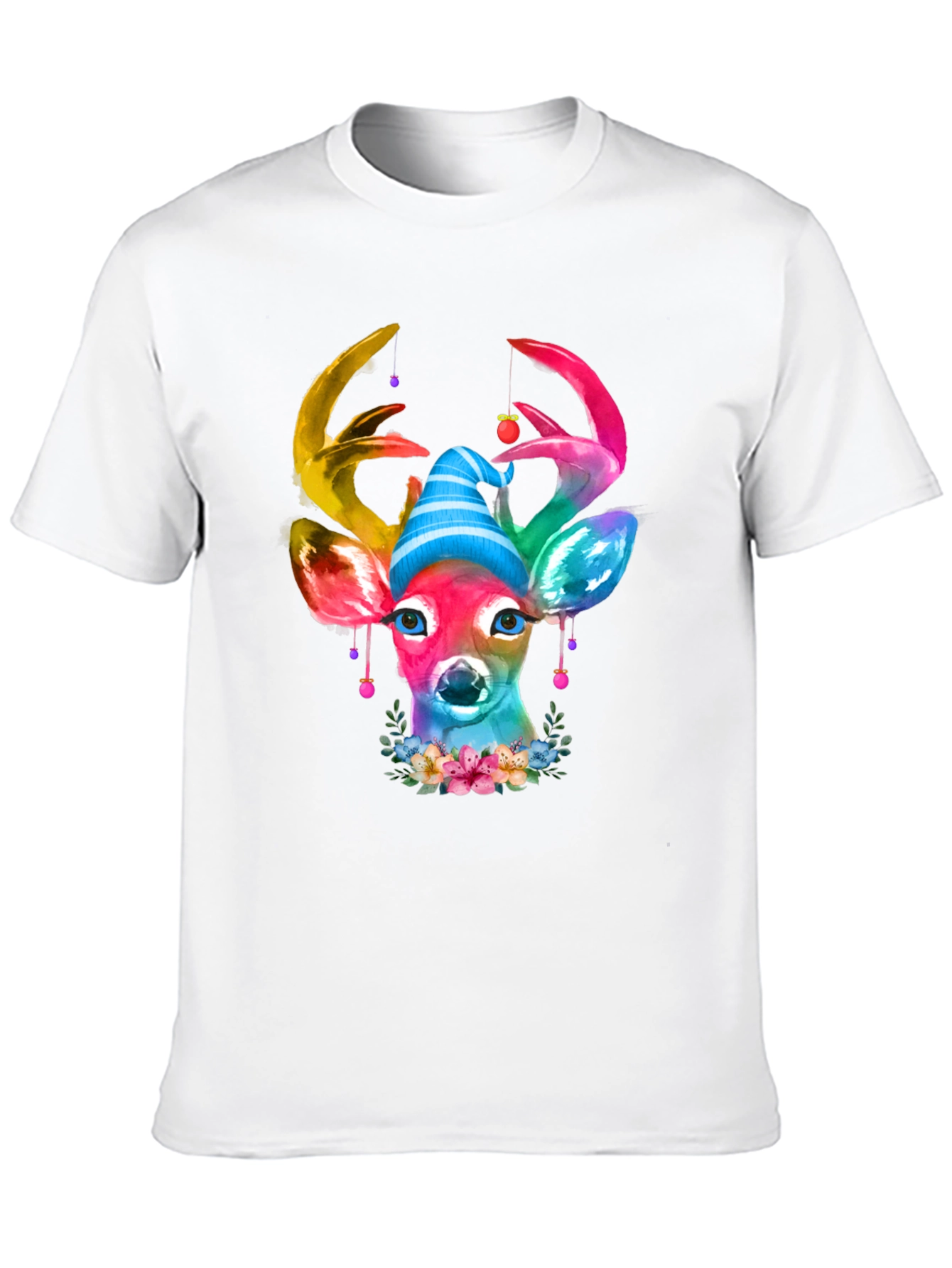 Watercolor Deer Christmas T-Shirt