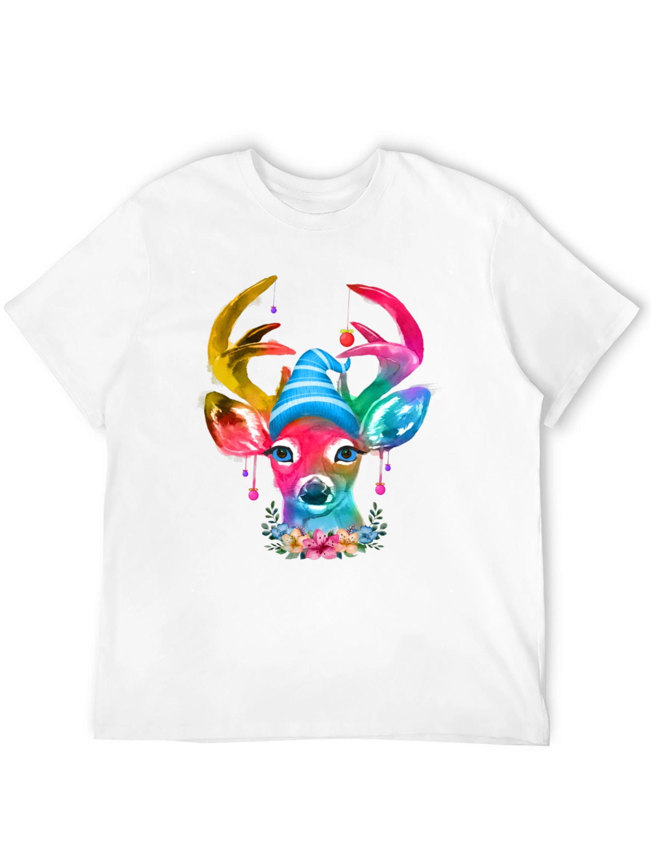 Watercolor Deer Christmas T-Shirt