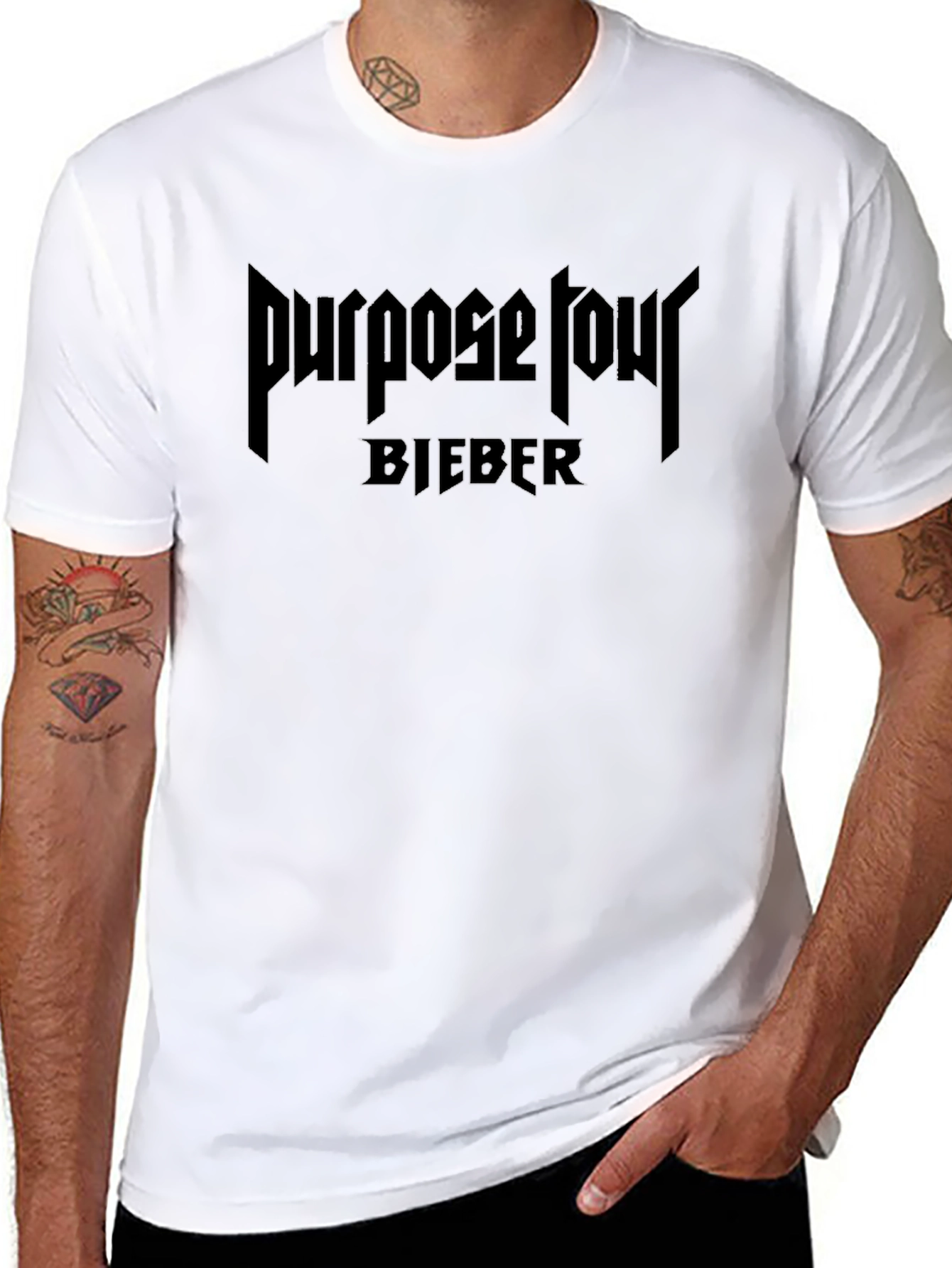 Purpose Tour Bieber Graphic T-Shirt - Black