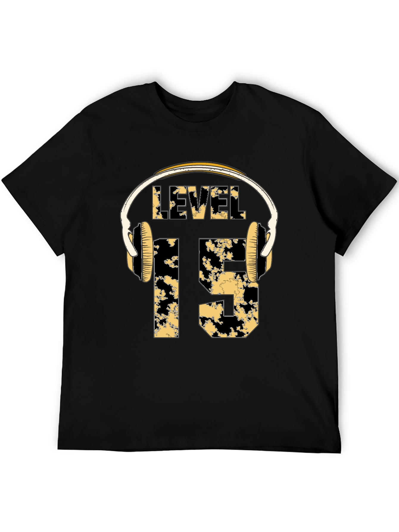 Level 15 Gamer T-Shirt with Headphone Design