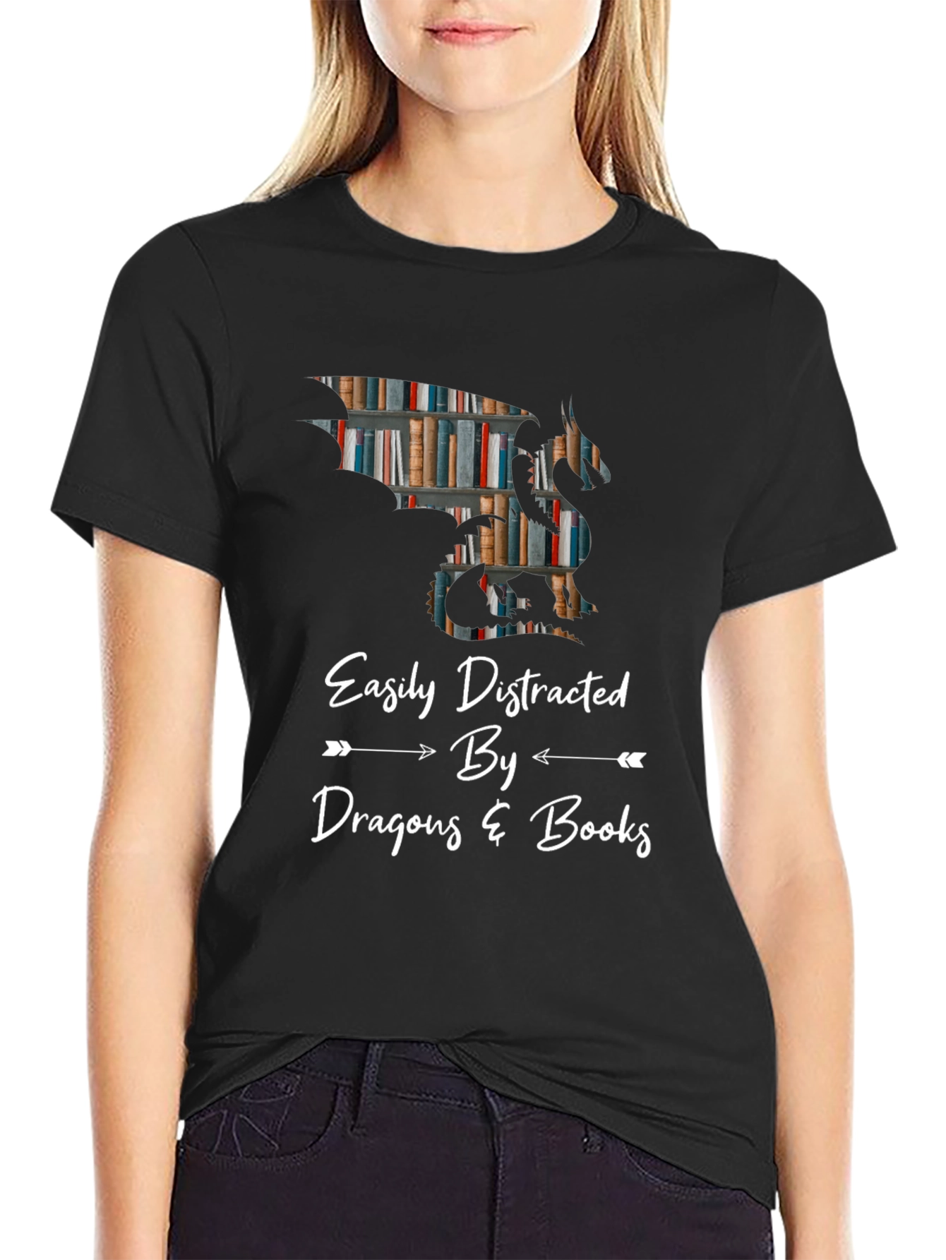 Easily Distracted By Dragons & Books T-Shirt