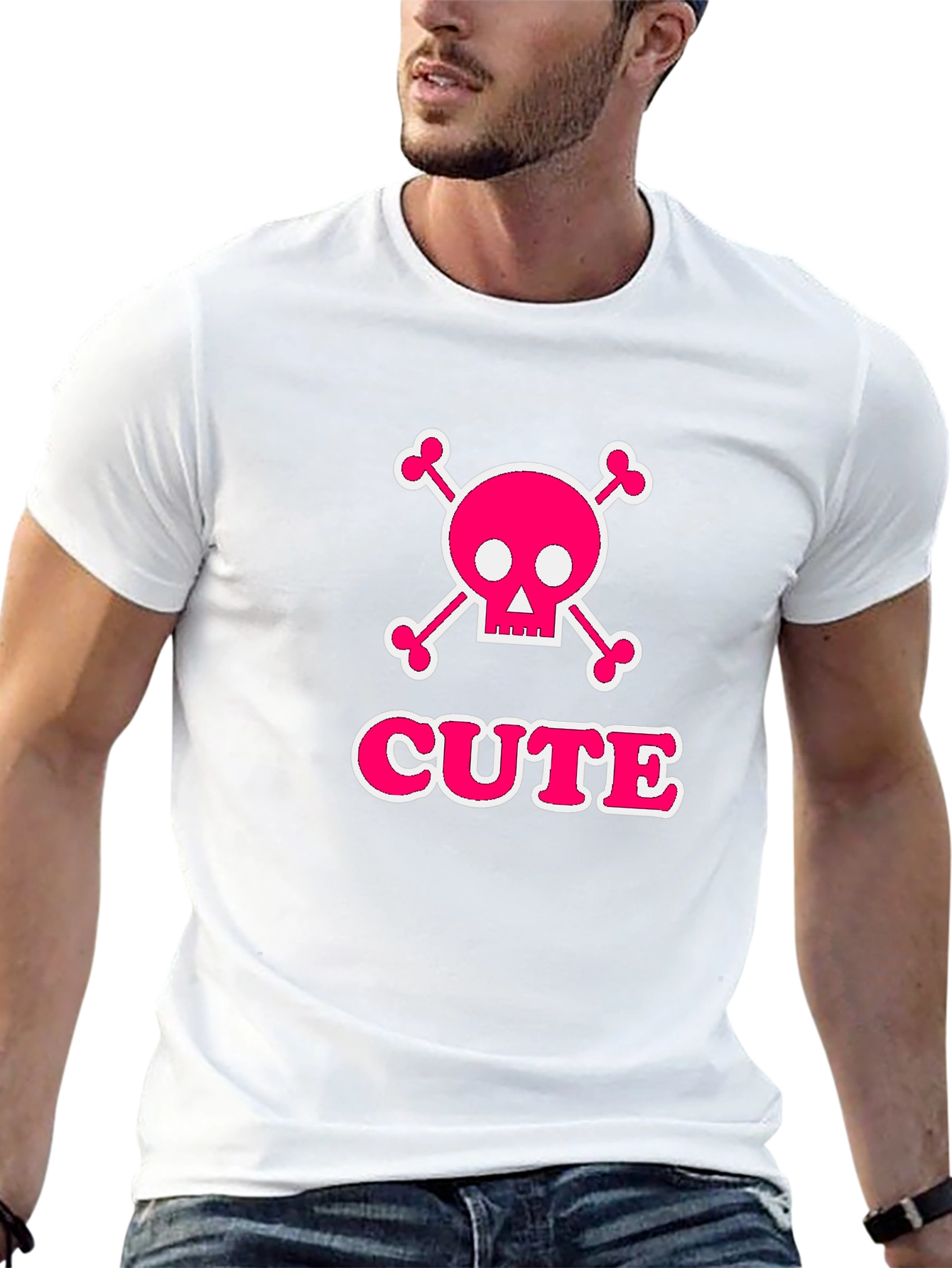Cute Skull & Crossbones Graphic Tee - Black
