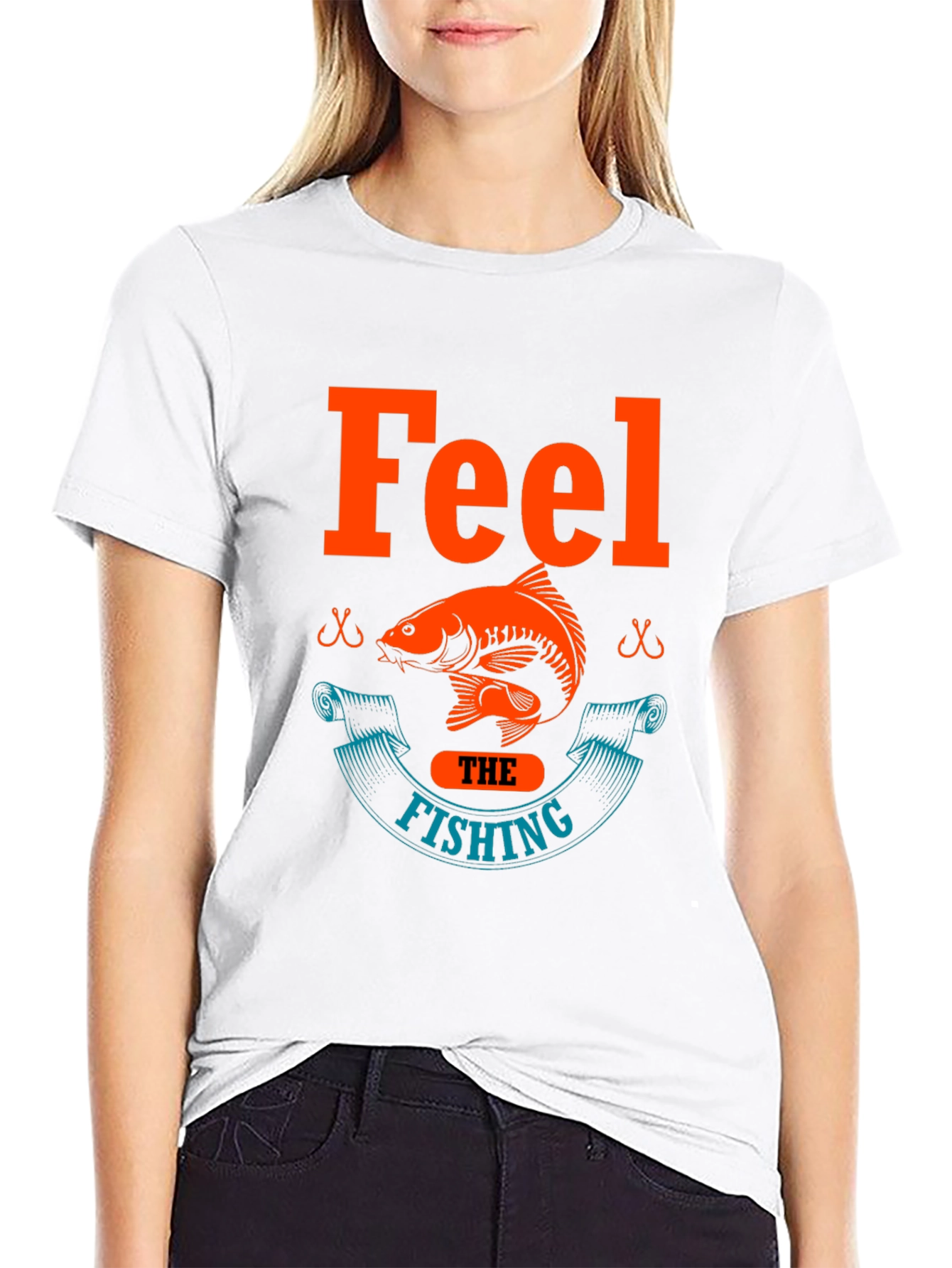Feel the Fishing T-Shirt - Black Cotton Tee