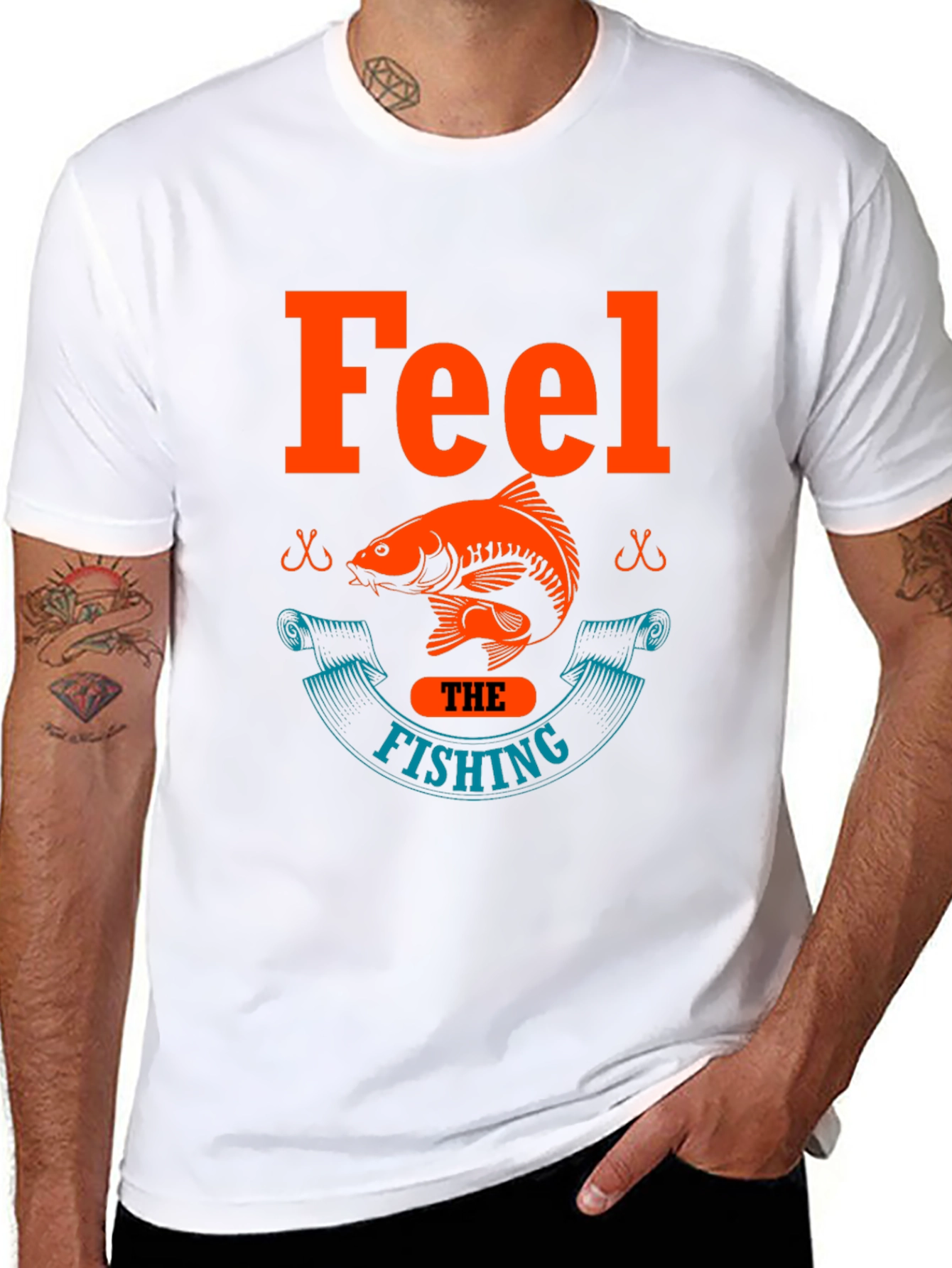 Feel the Fishing T-Shirt - Black Cotton Tee