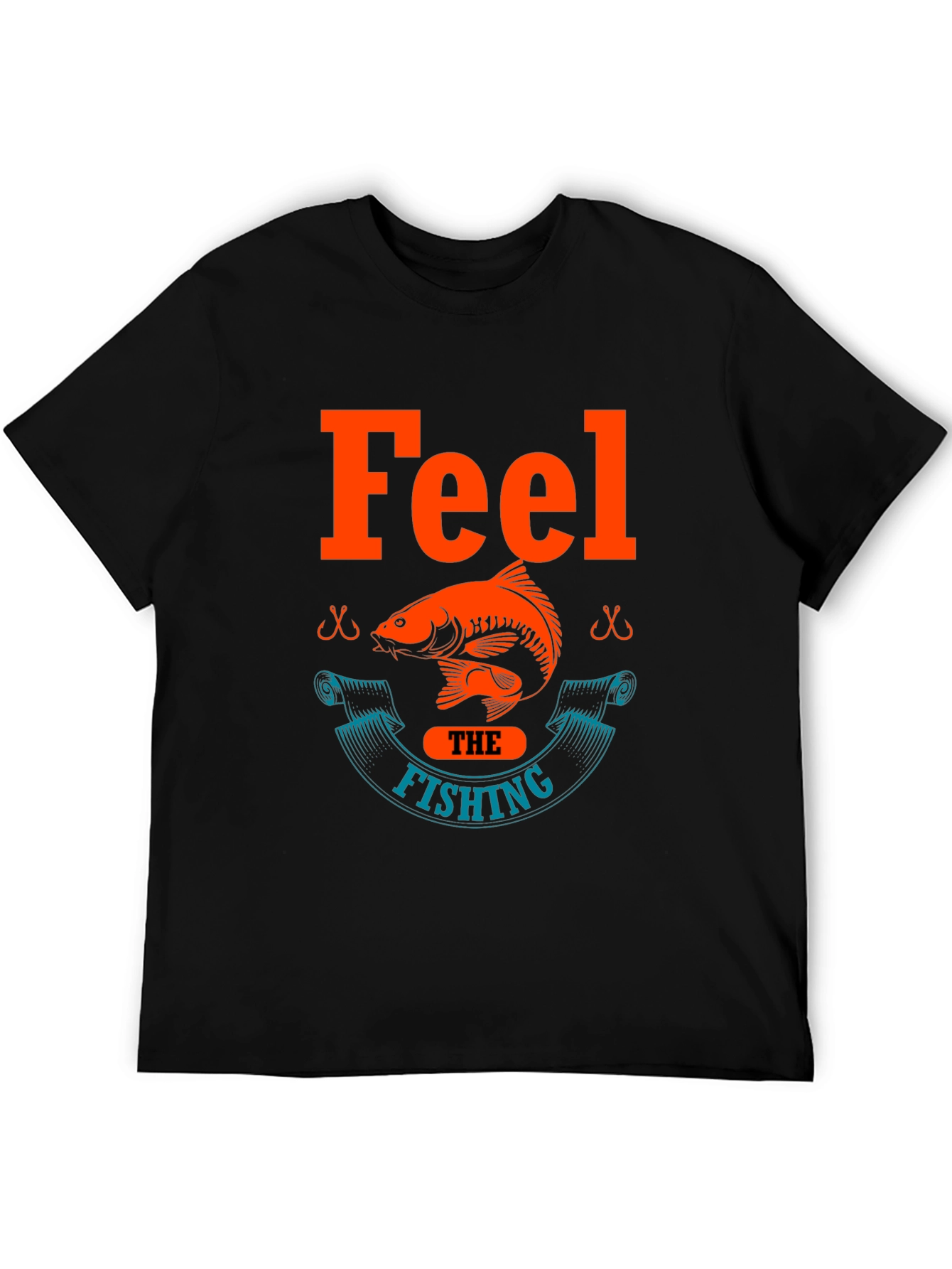 Feel the Fishing T-Shirt - Black Cotton Tee