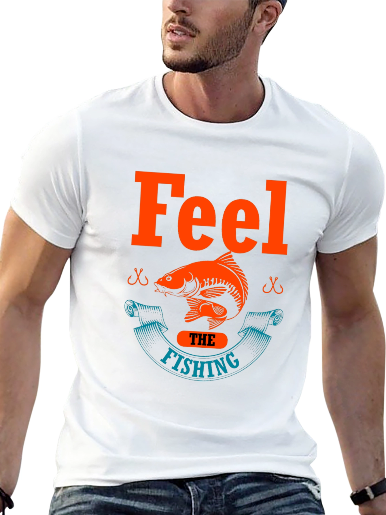 Feel the Fishing T-Shirt - Black Cotton Tee