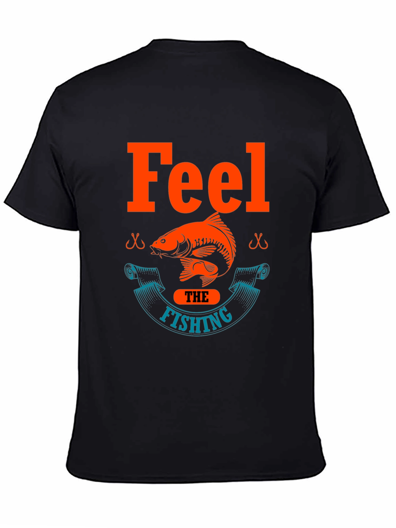 Feel the Fishing T-Shirt - Black Cotton Tee