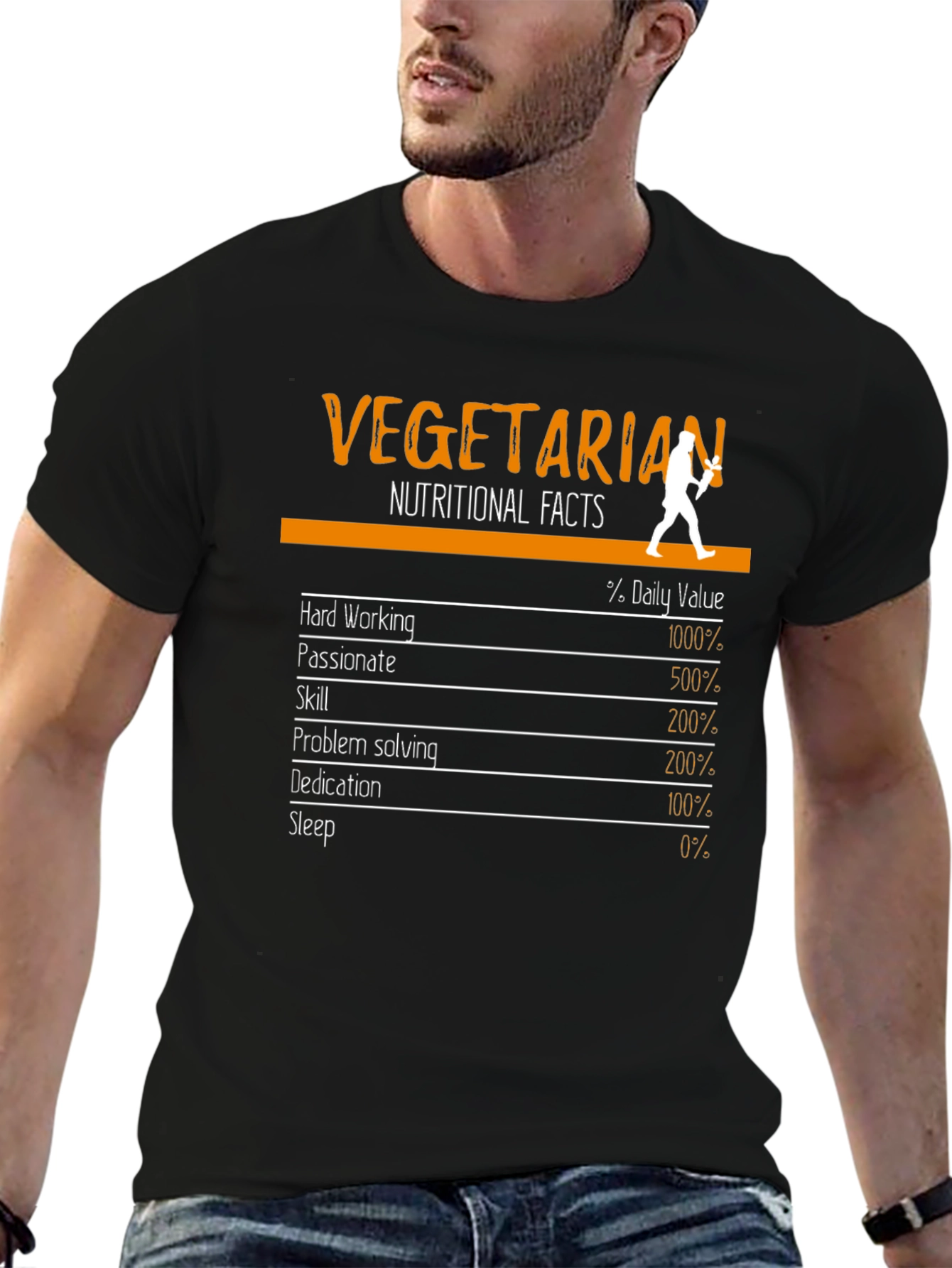 Vegetarian Nutritional Facts T-Shirt - Humorous Vegan Tee