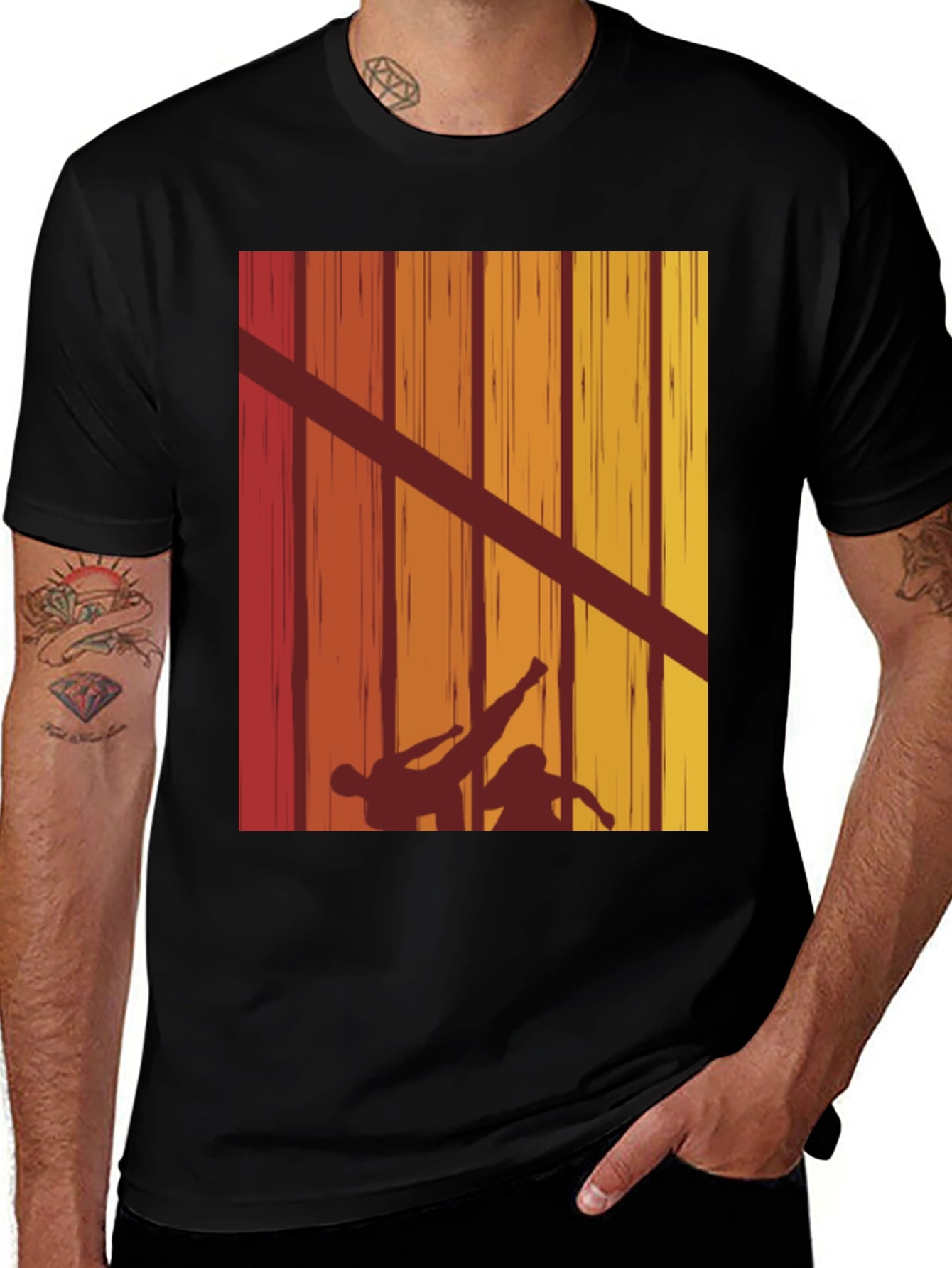 Retro Karate Silhouette T-Shirt