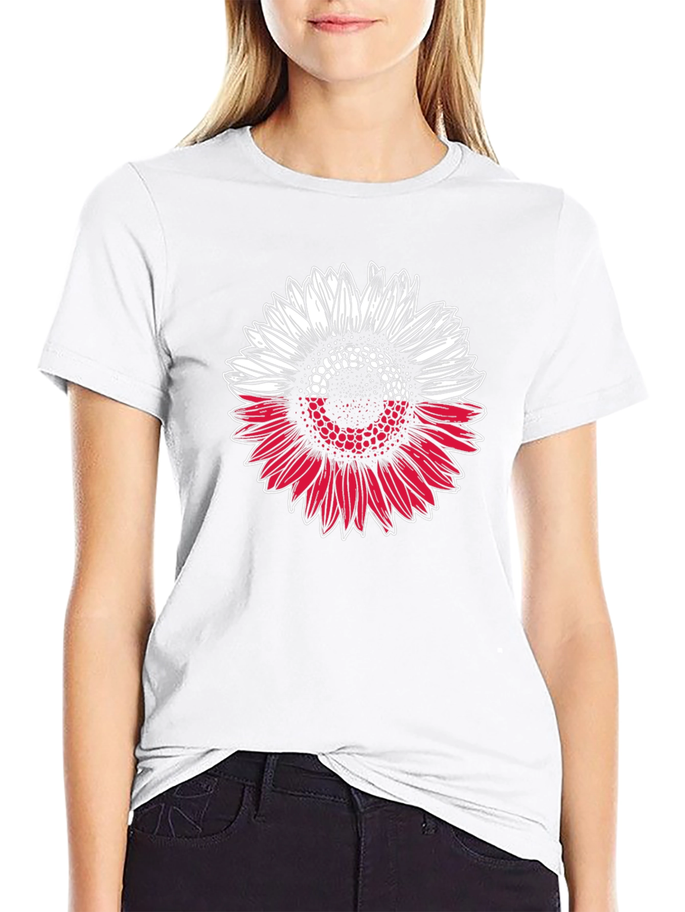 Poland Flag Sunflower Graphic T-Shirt
