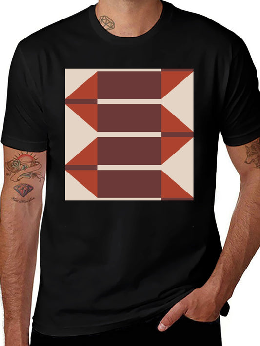 Geometric Arrows Graphic Tee - Modern Print T-Shirt